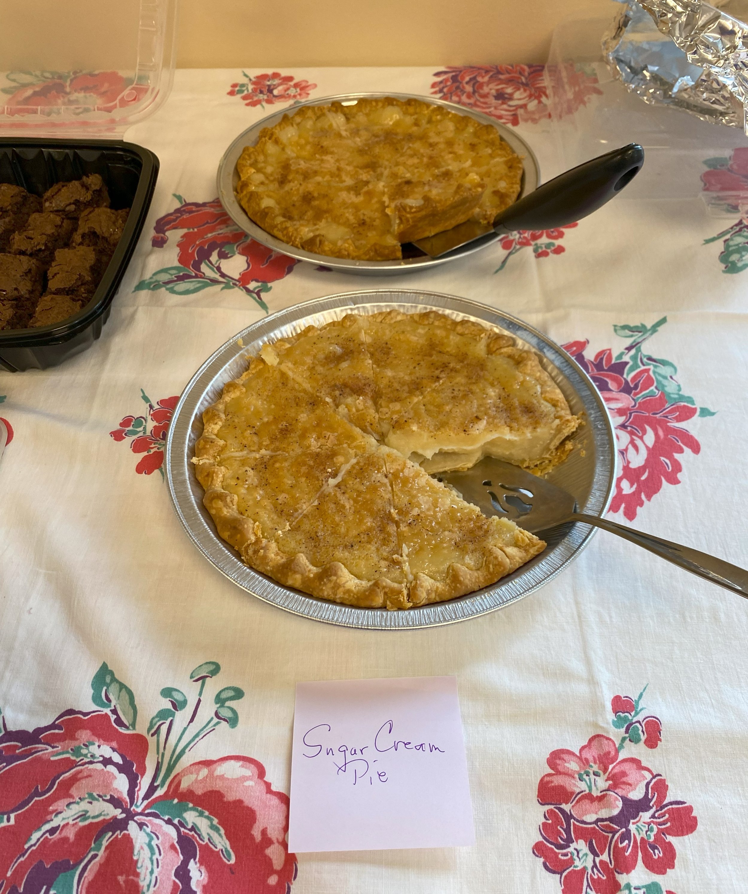 It's not a Hoosier Quaker Pitch-In without a sugar cream pie