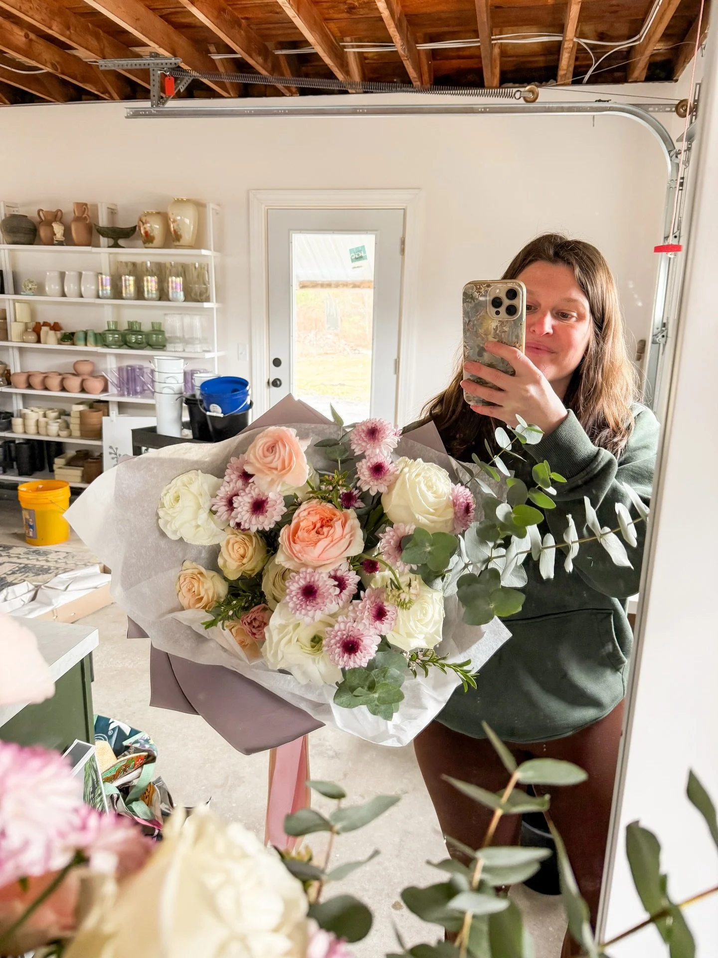 I really need to try and get out of sweatpants or stretch pants more often &hellip;. Goodness!  At least the flowers give me a little glow up!  I&rsquo;d probably get more following if I tried to look cuter or something on my gram but who&rsquo;s got