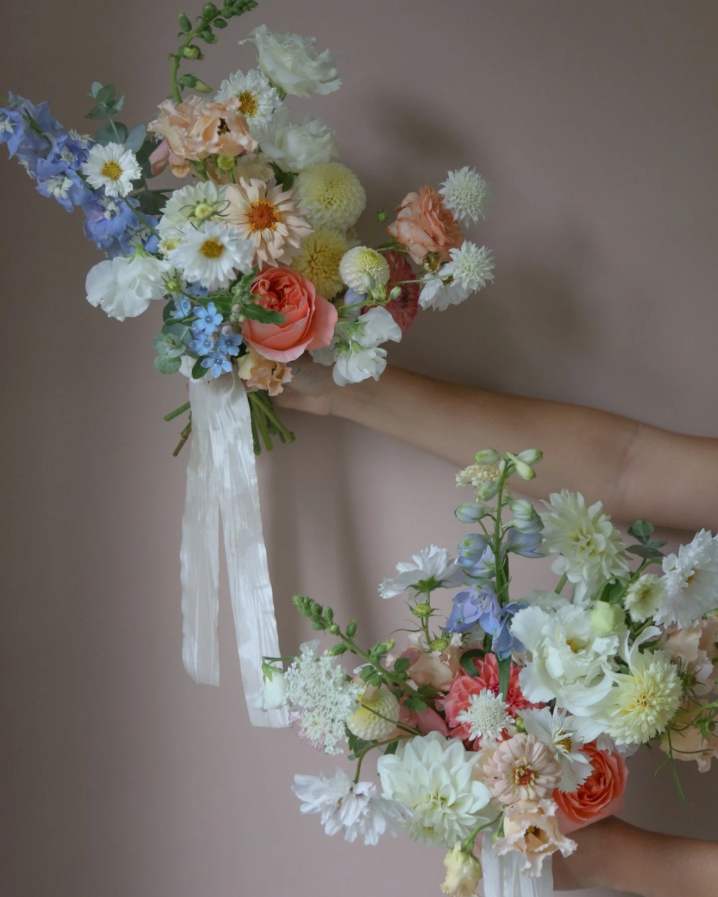 Bringing the flower game, one fluffy bouquet at a time! Each bouquet conveys a story, and these unique bridesmaids bouquets are all about celebrating love and friendship in the most festive &amp; vibrant way. Who else is obsessed with this fluffy vib