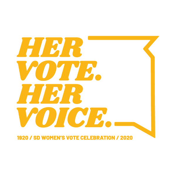 Her Vote Her Voice the 100th SD Women's Vote Celebration in 2020 logo