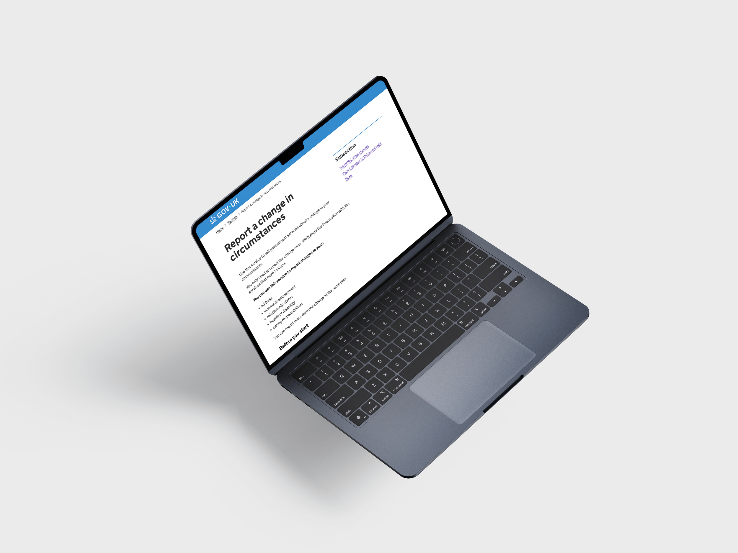 Report a change in circumstances