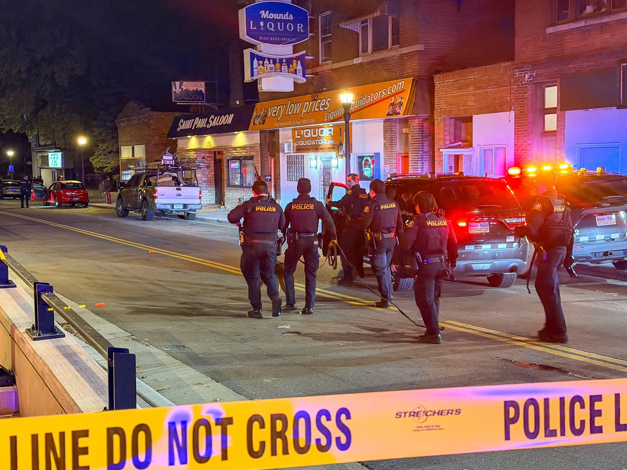 A Saint Paul police canine assisted officers in searching the area for the shooting suspect