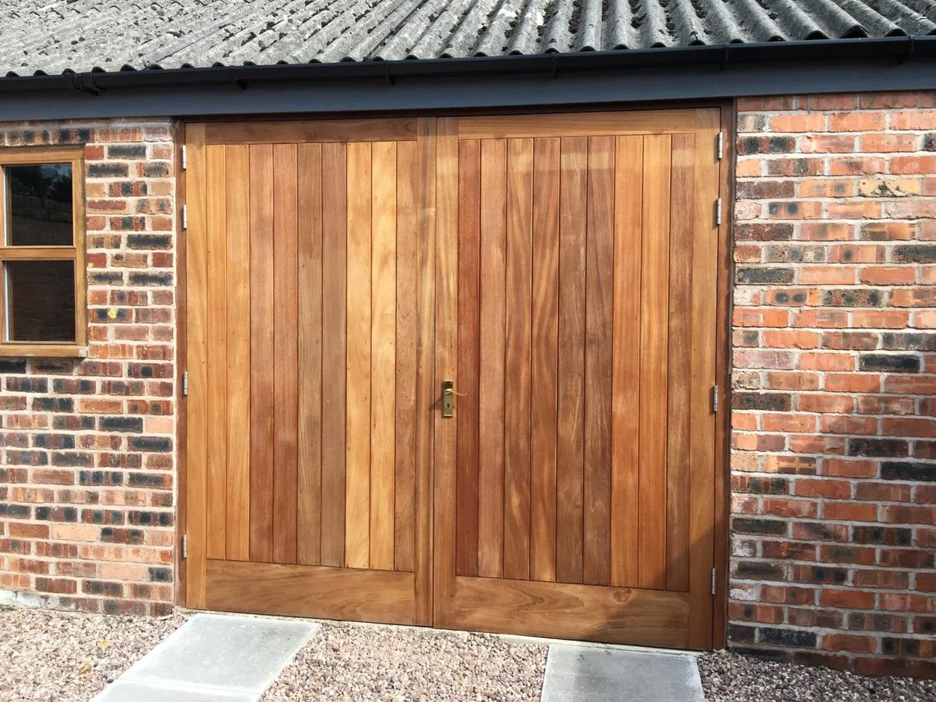 Hardwood garage doors