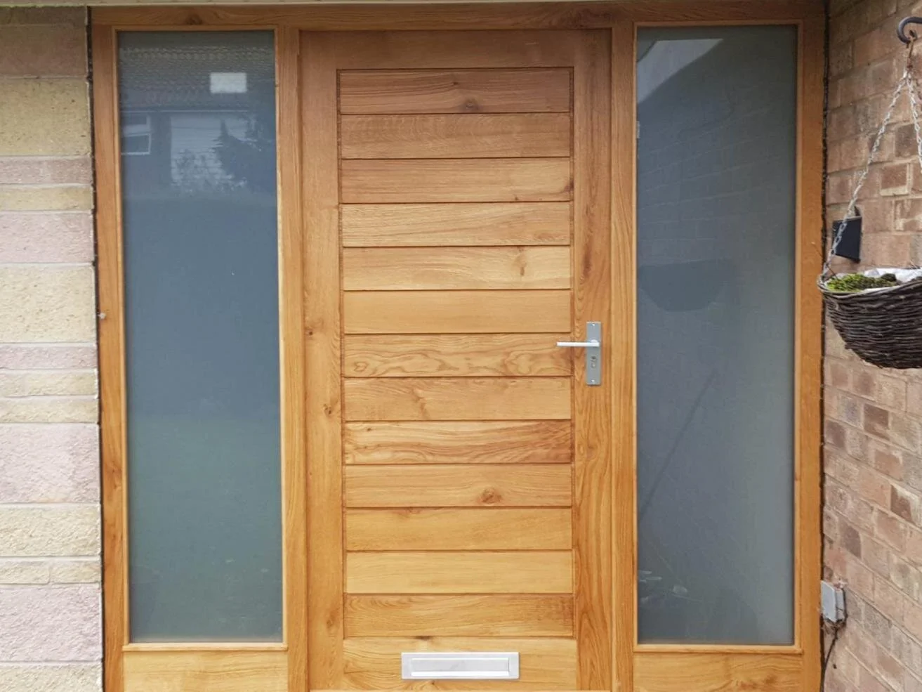 Contemporary oak door installation