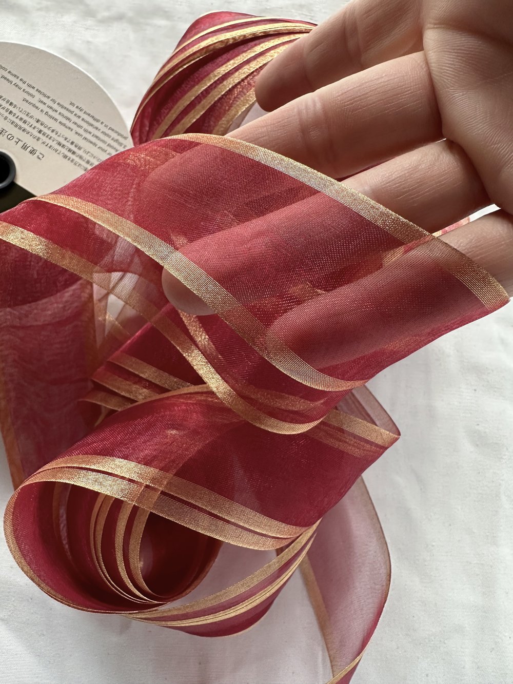 Sample Hot Pink Recycled Satin Ribbon