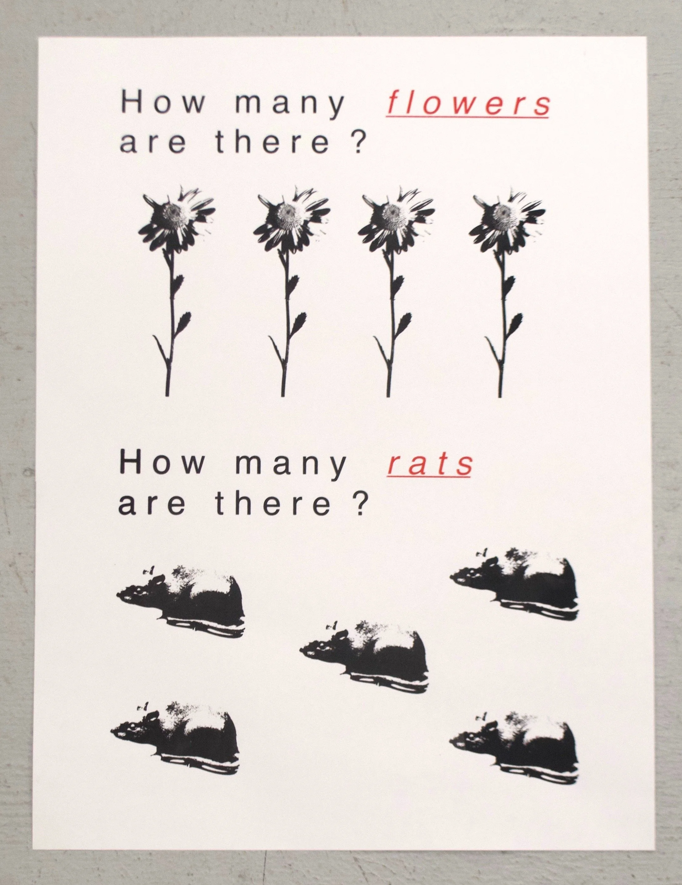 How Many Rats Are There?, 18"x24", Acrylic Silkscreen