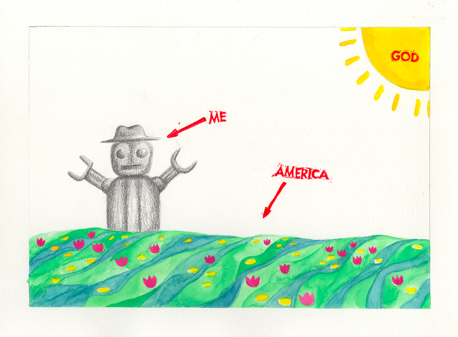 America, God, and Me, 14"x17"