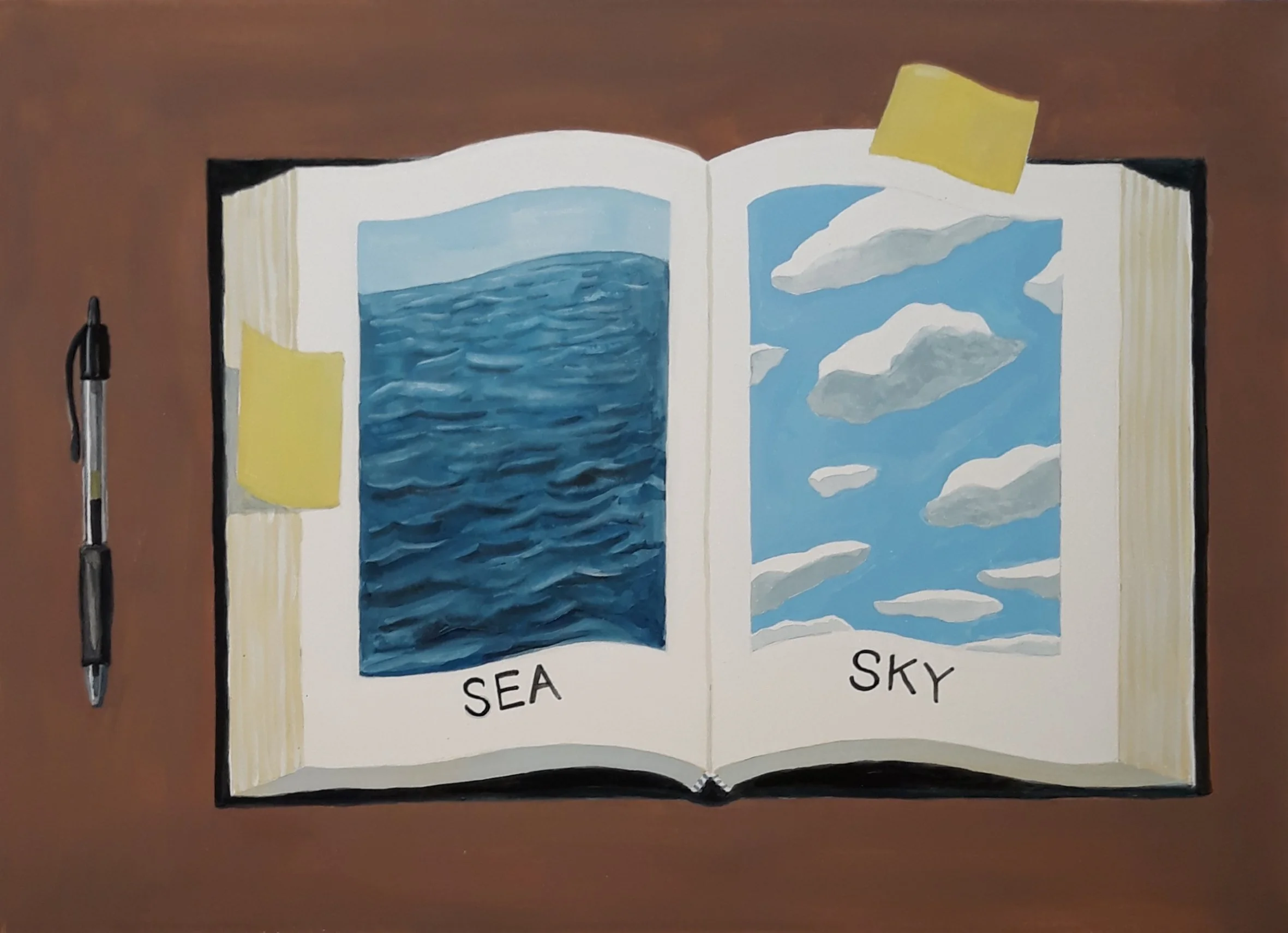 English Major, 14"x18", Gouache