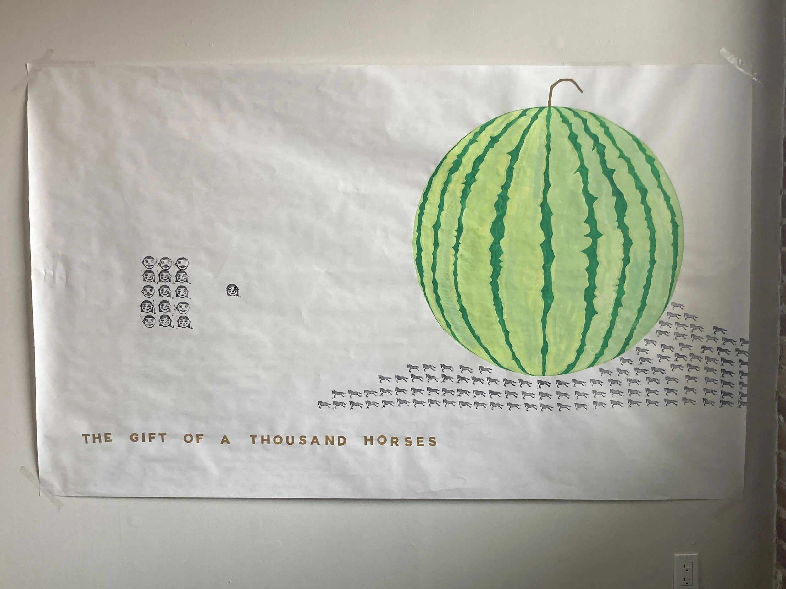 The Gift of a Thousand Horses, 48" x 79"