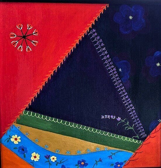 making crazy IX (20 x 20" acrylic on canvas)