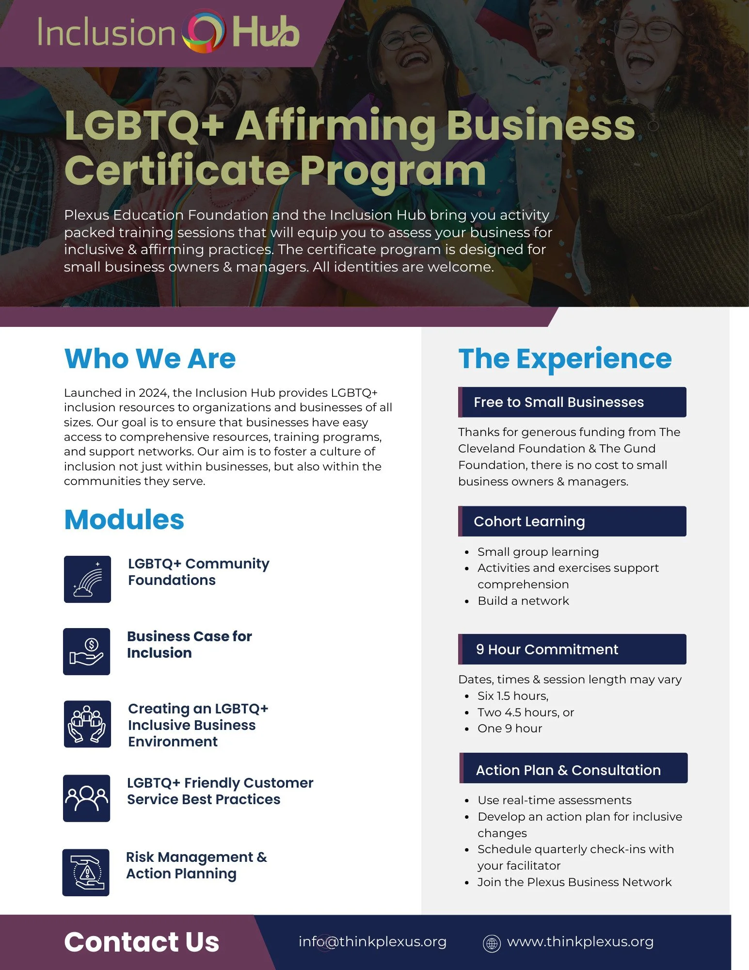 Plexus Small Business Inclusion Hub Certificate Program Day 1
