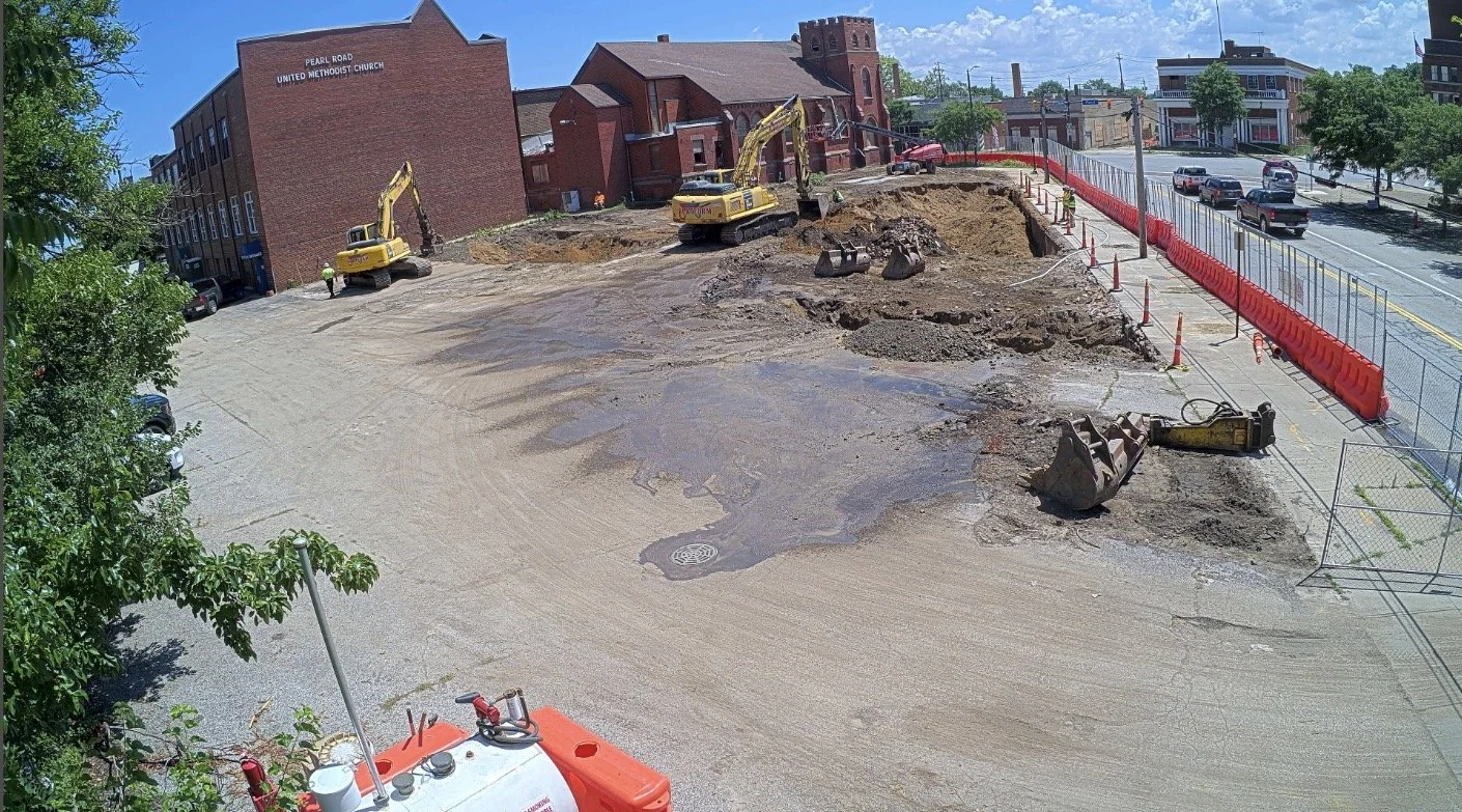  Demolition progress of the Greenline building. 