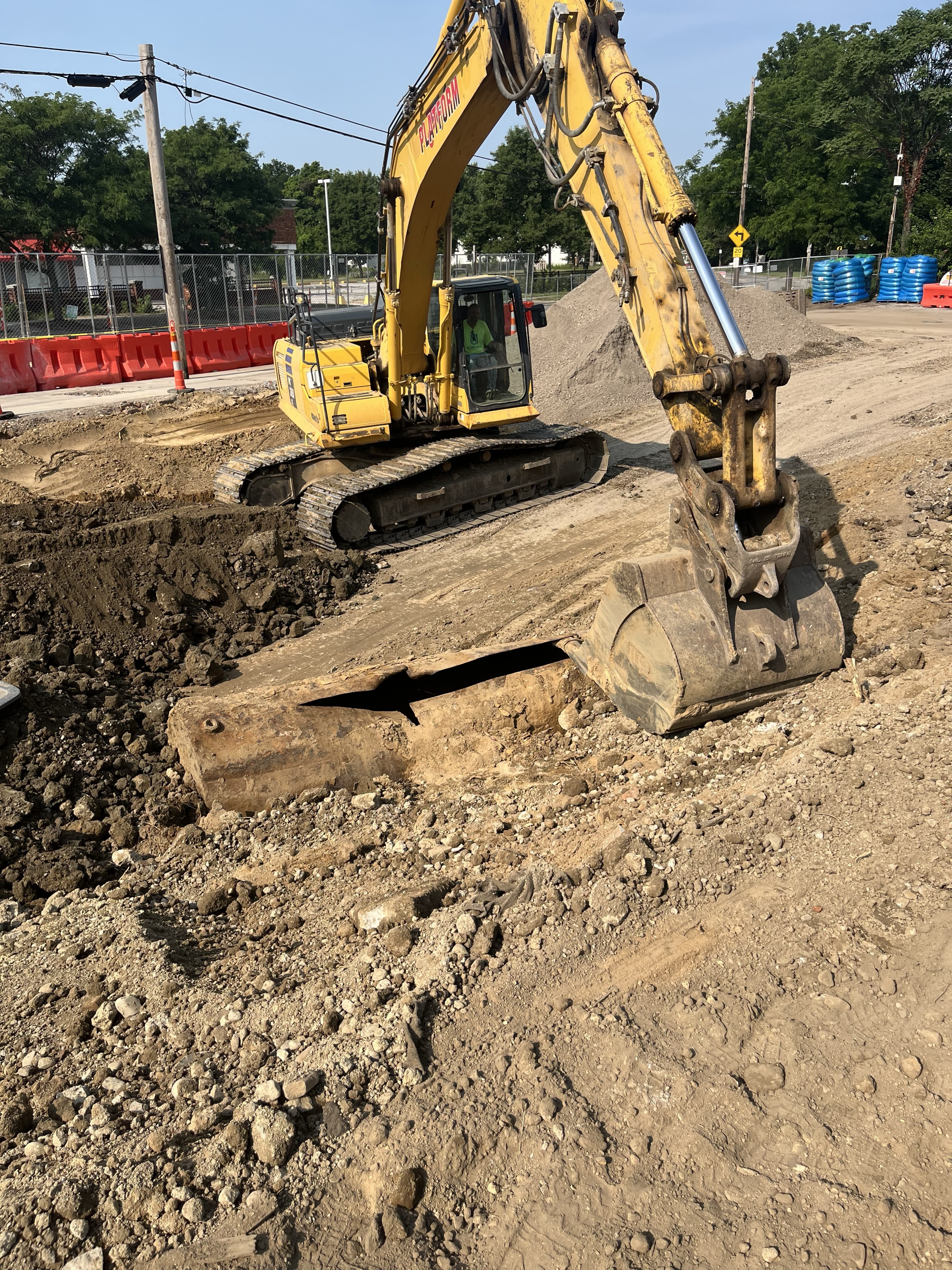  The underground storage tank that was located under the Greenline building. 
