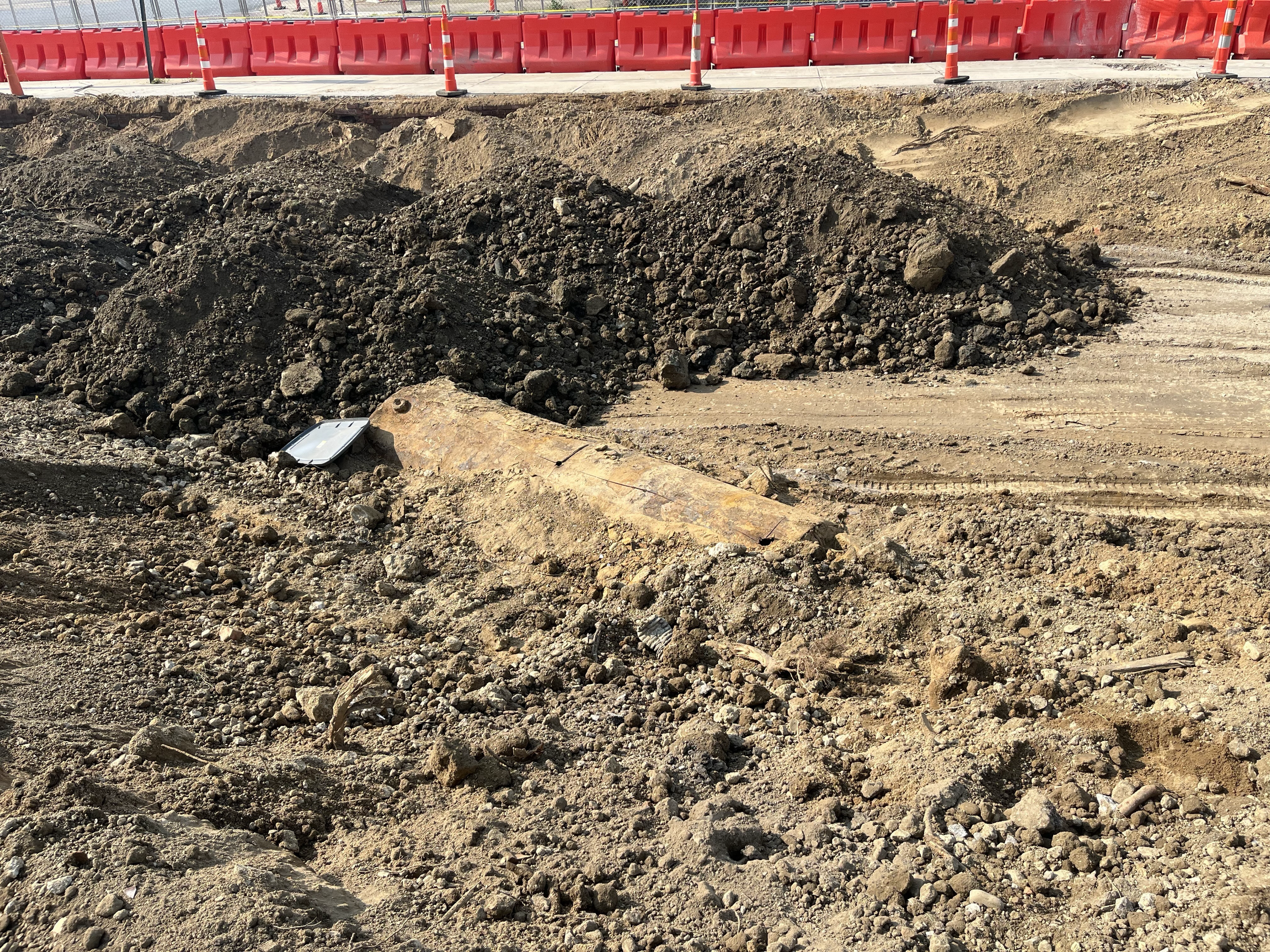  The underground storage tank that was located under the Greenline building. 
