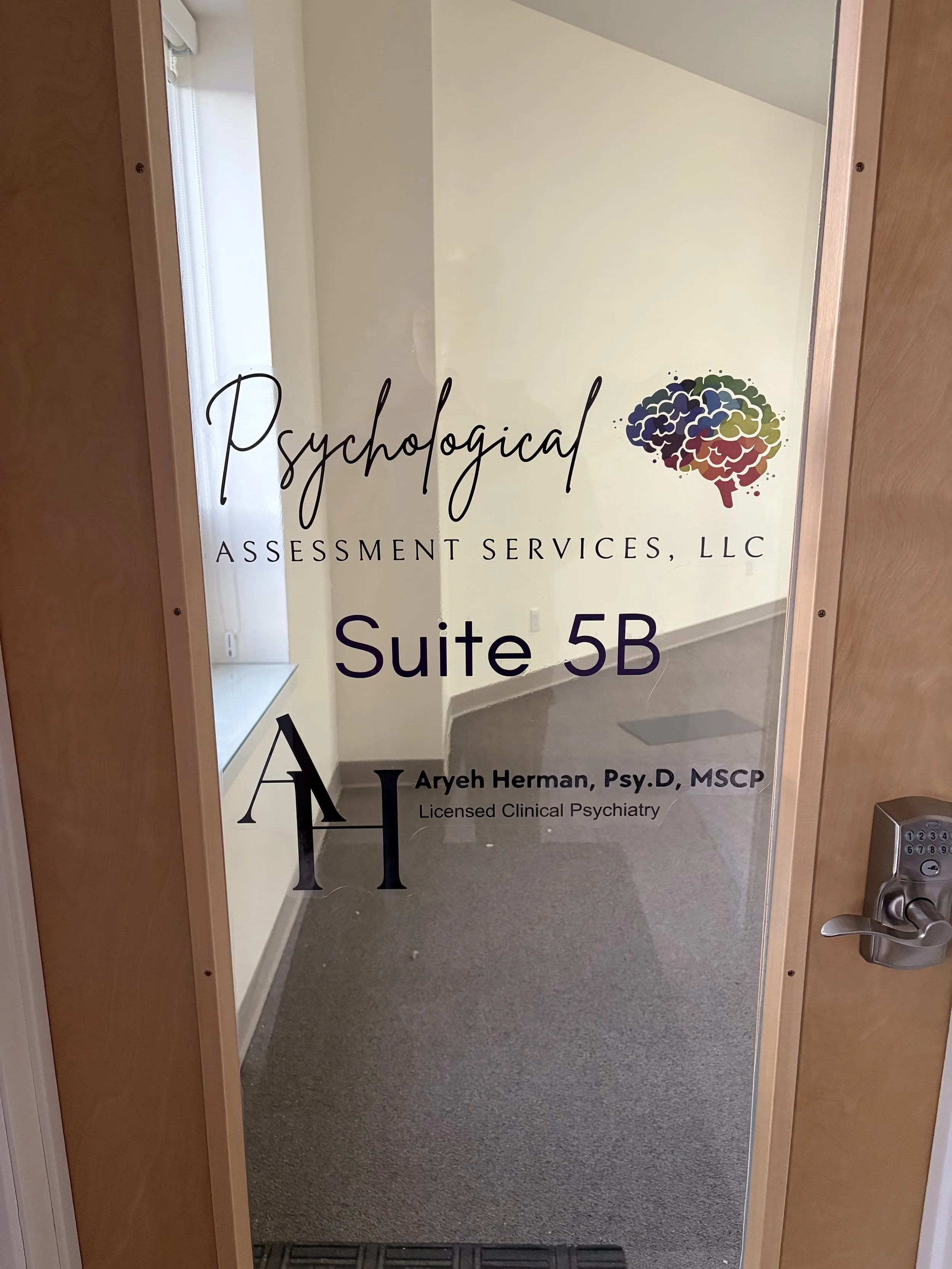 Sign to Suite 5B entrance