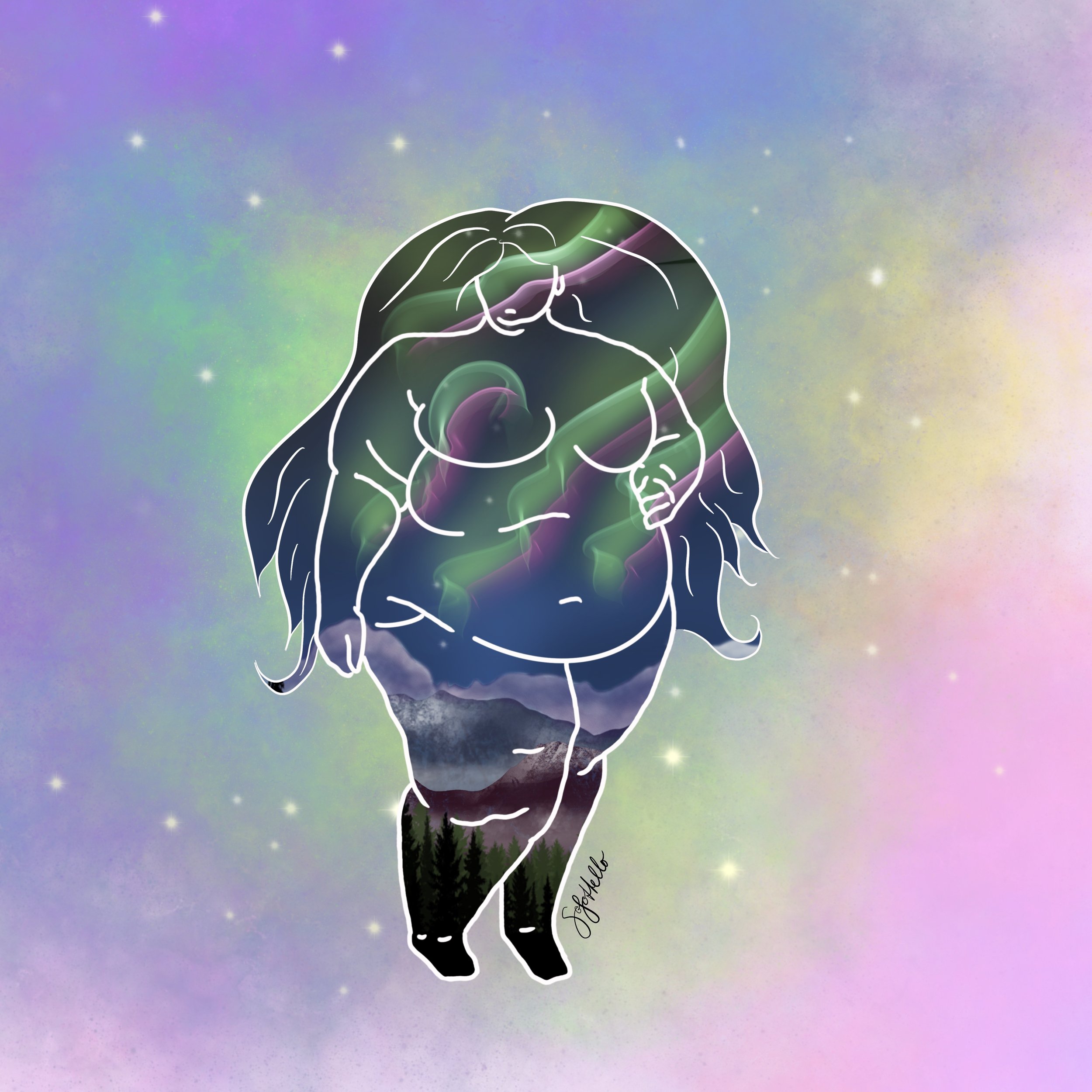 Mother Nature Northern Lights Pastel Galaxy