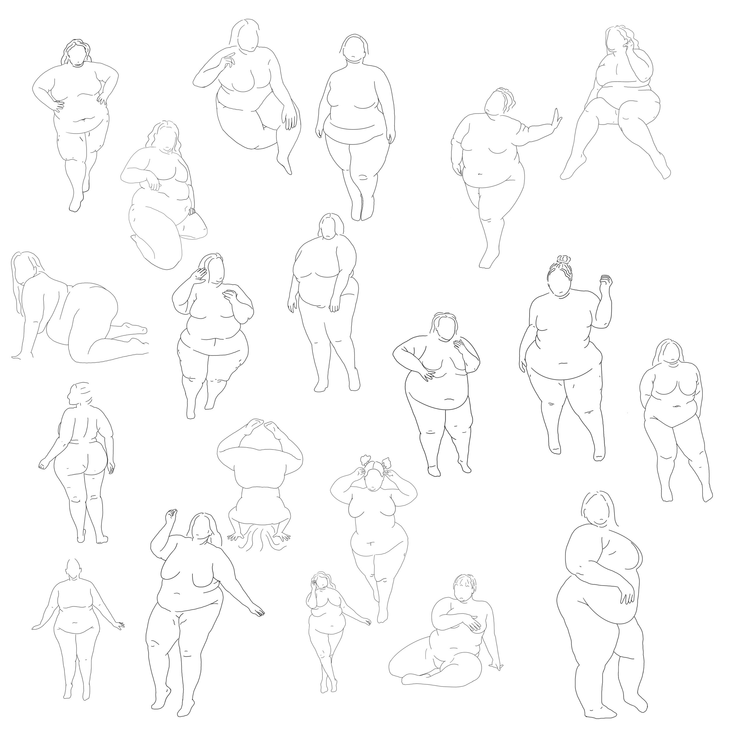 Pencil Figure Drawing Technique. Fat Female Figure Drawing Practice. Body  Art Drawing With Pencil. - YouTube