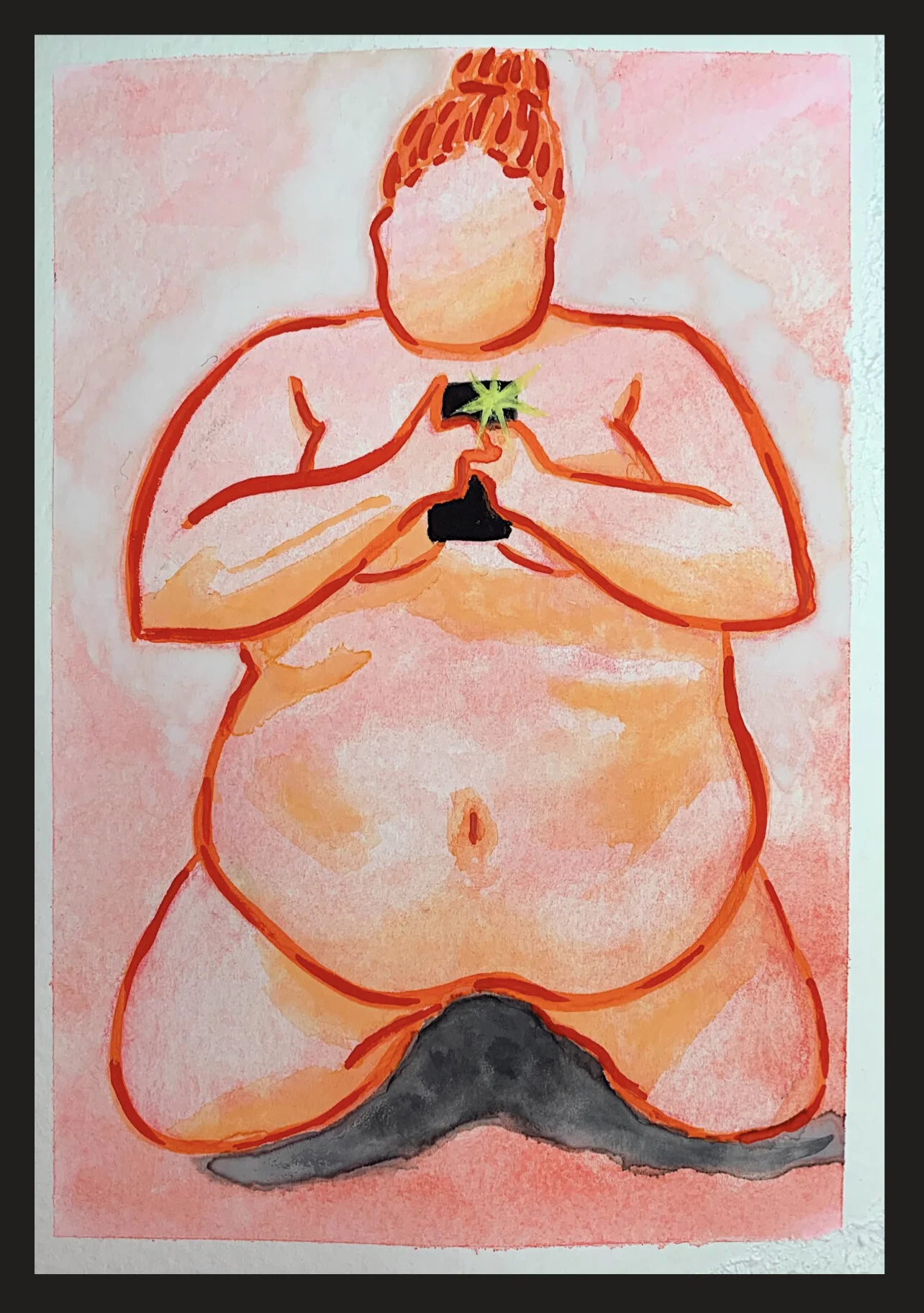 Woman in Red Taking Selfie