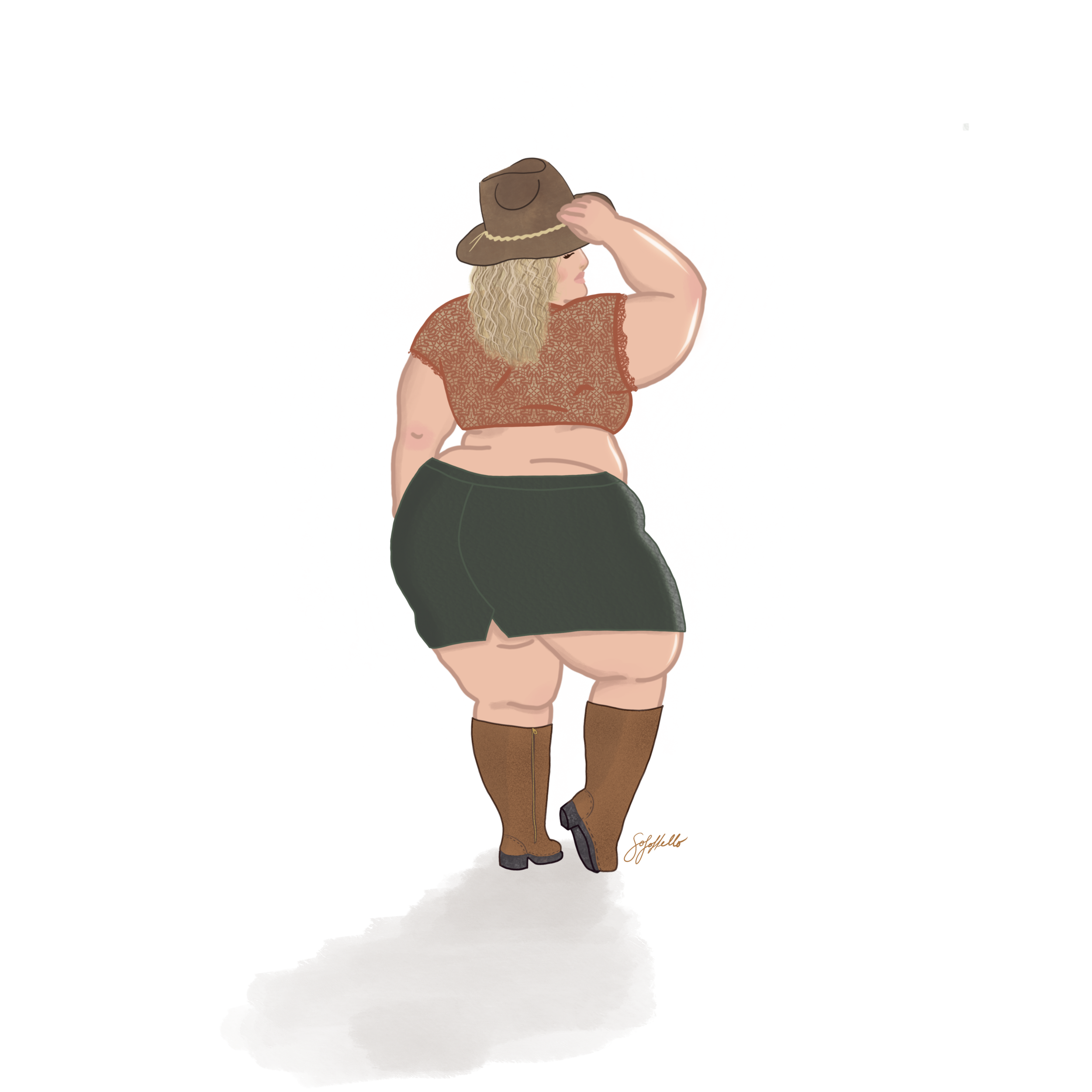 Blonde Autumn Hat & Boots