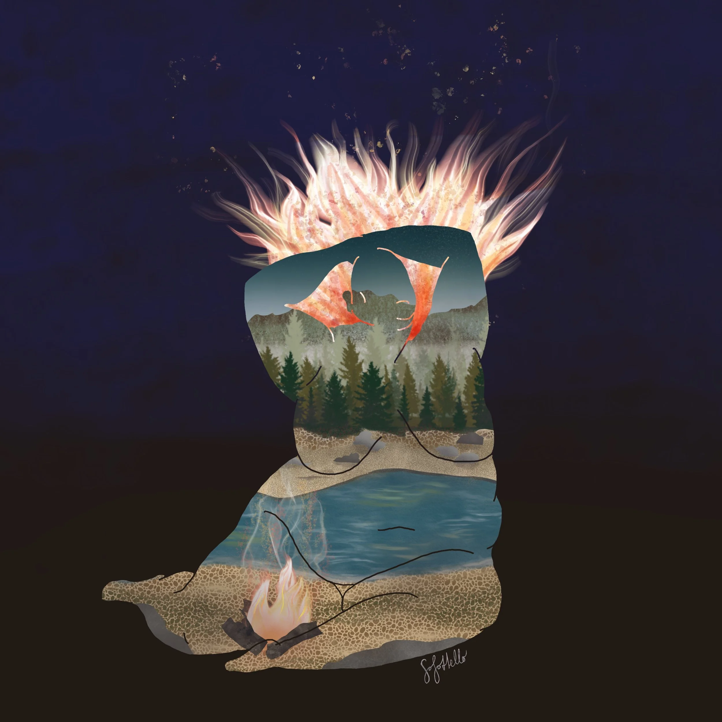 Mother Nature River Campfire