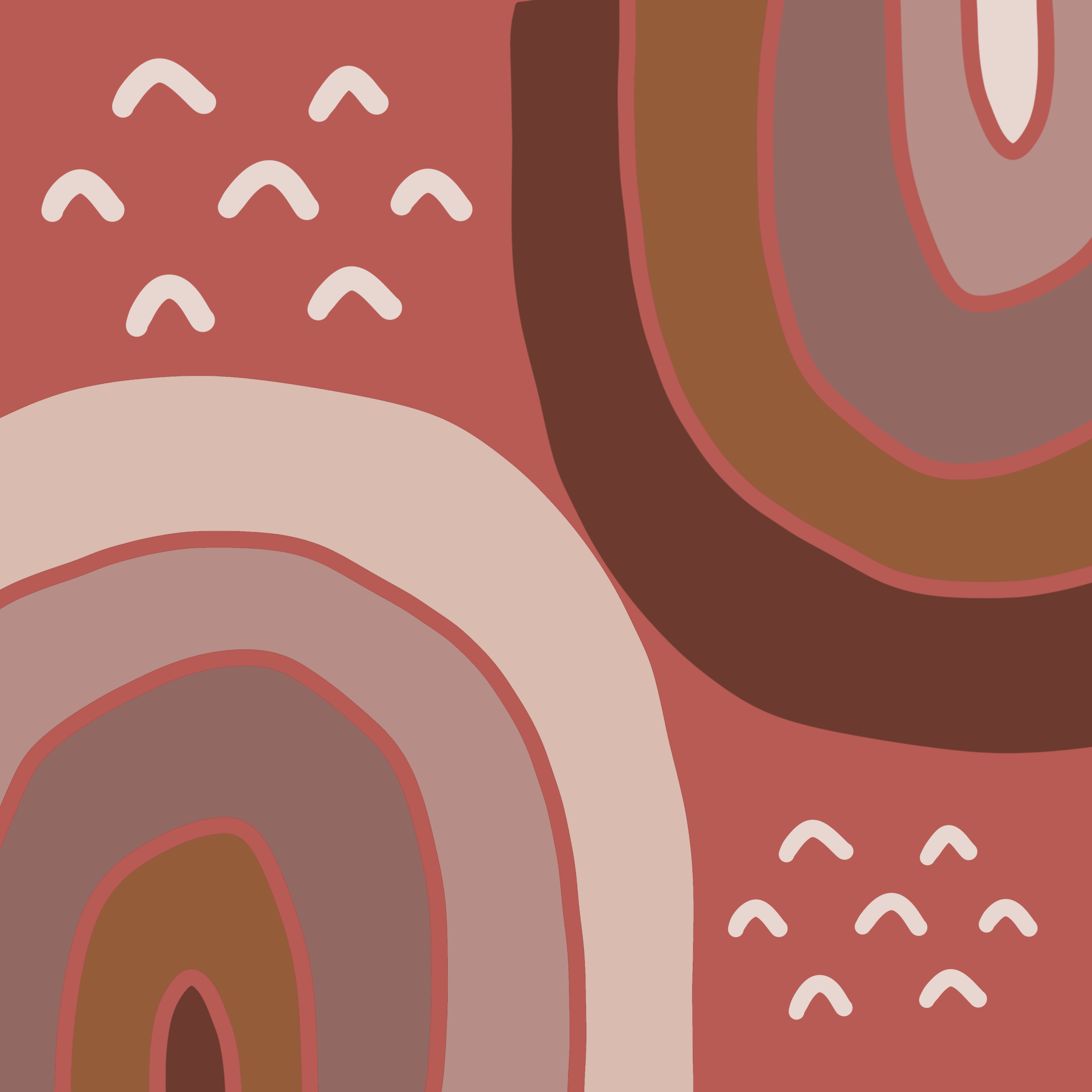 Abstract rainbows and birds