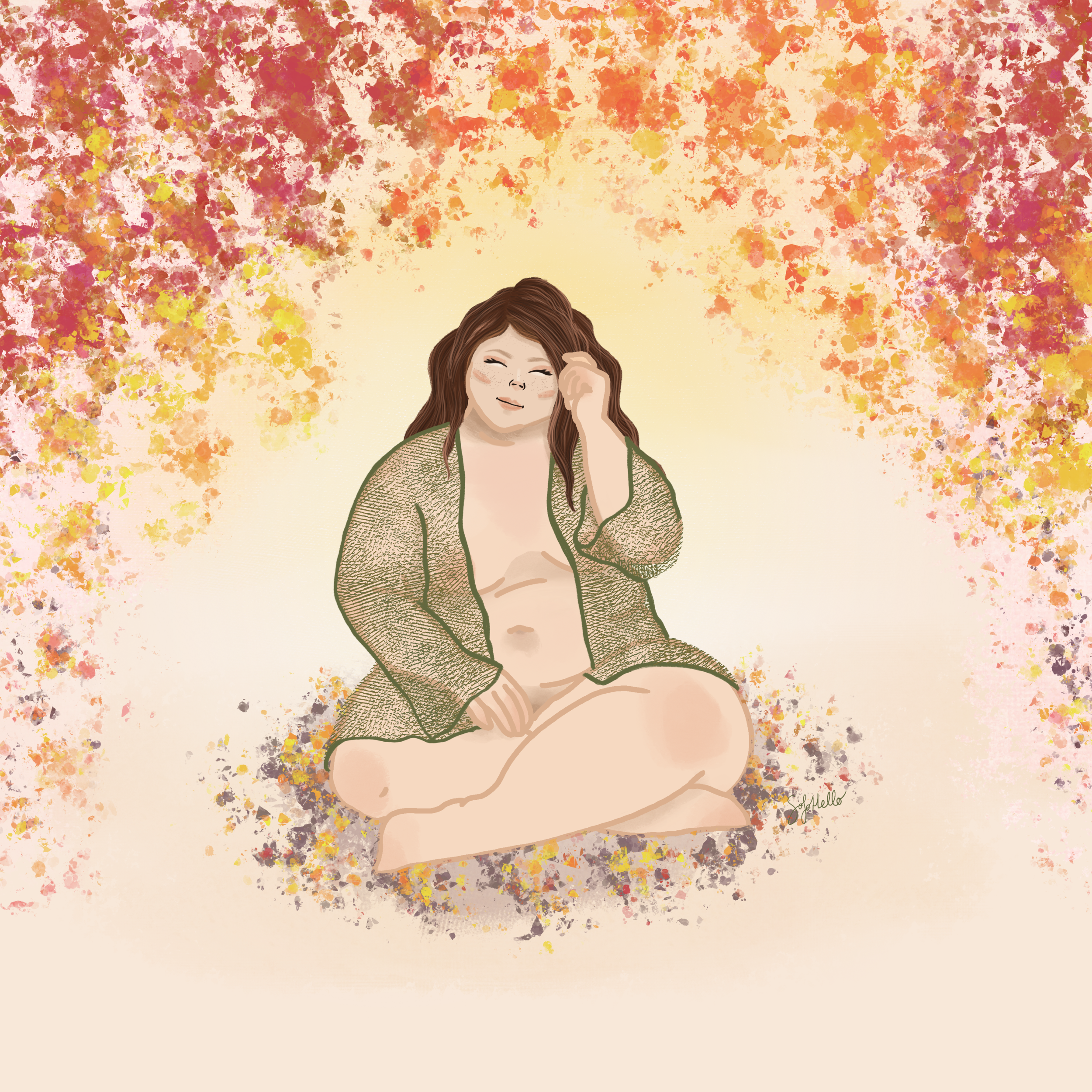 Sheer Robe Autumn Babe (Foliage Aesthetic)