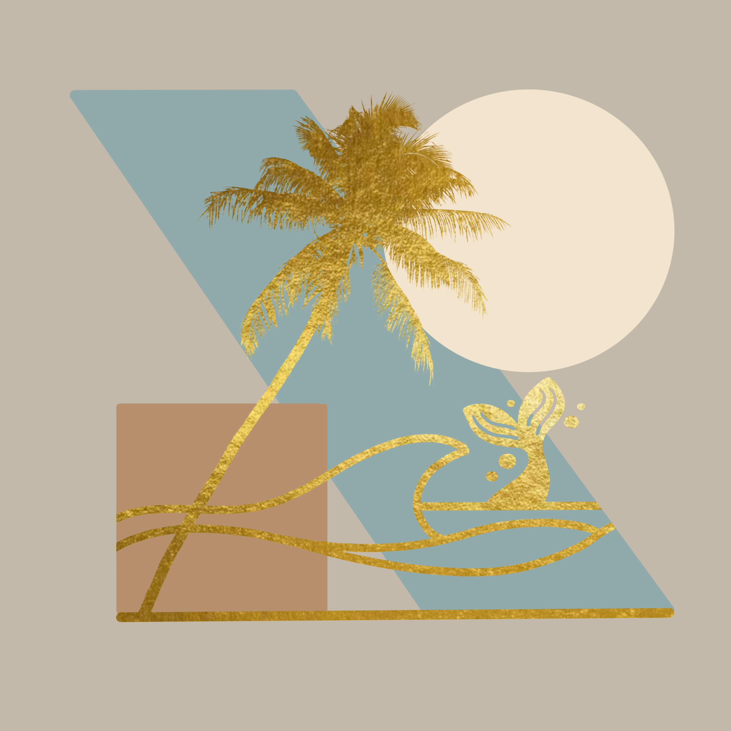 Abstract boho ocean view