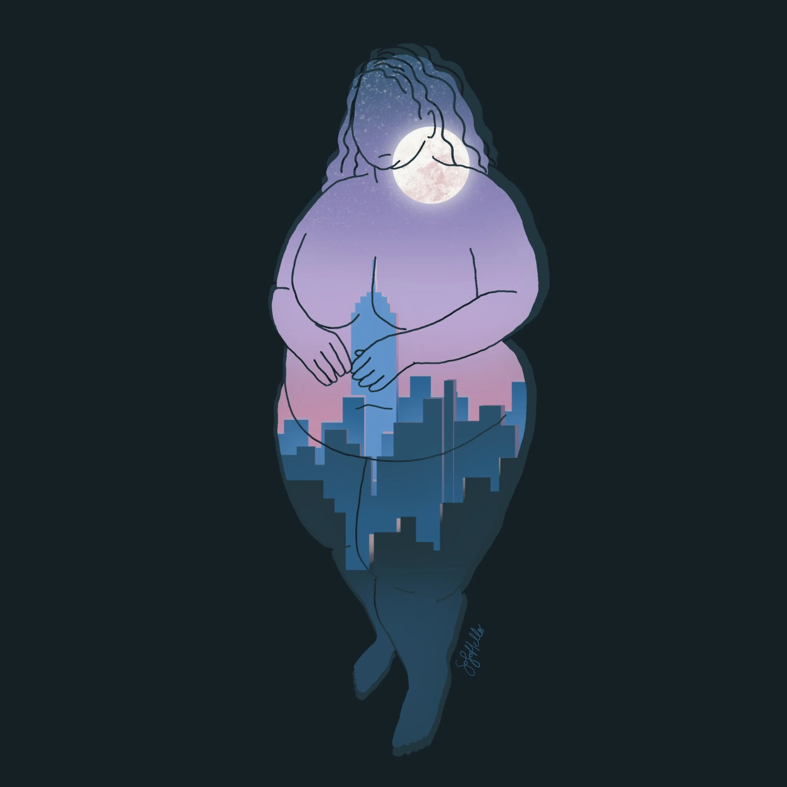 Fat Babe Night City Scape