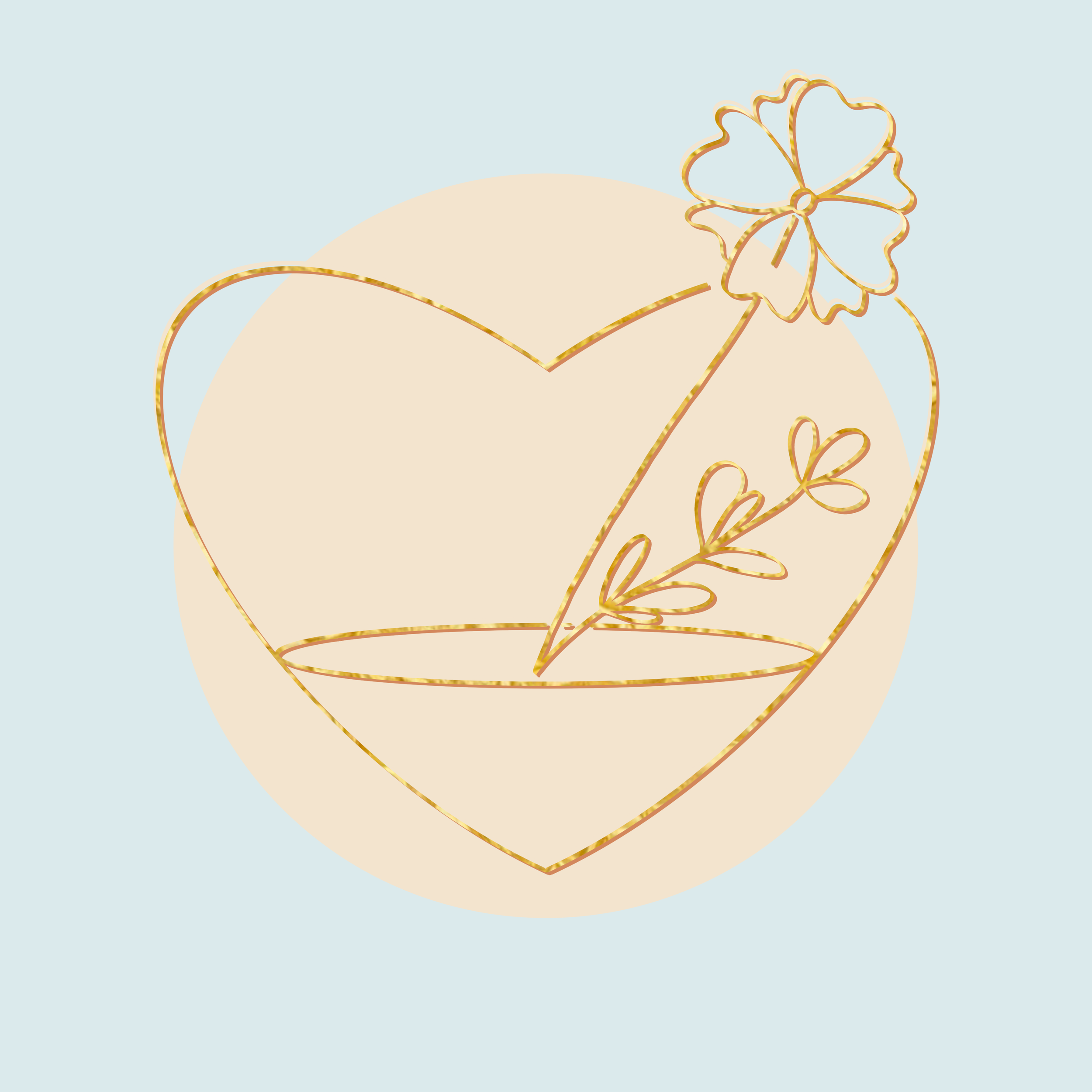 Pail boho heart vase 