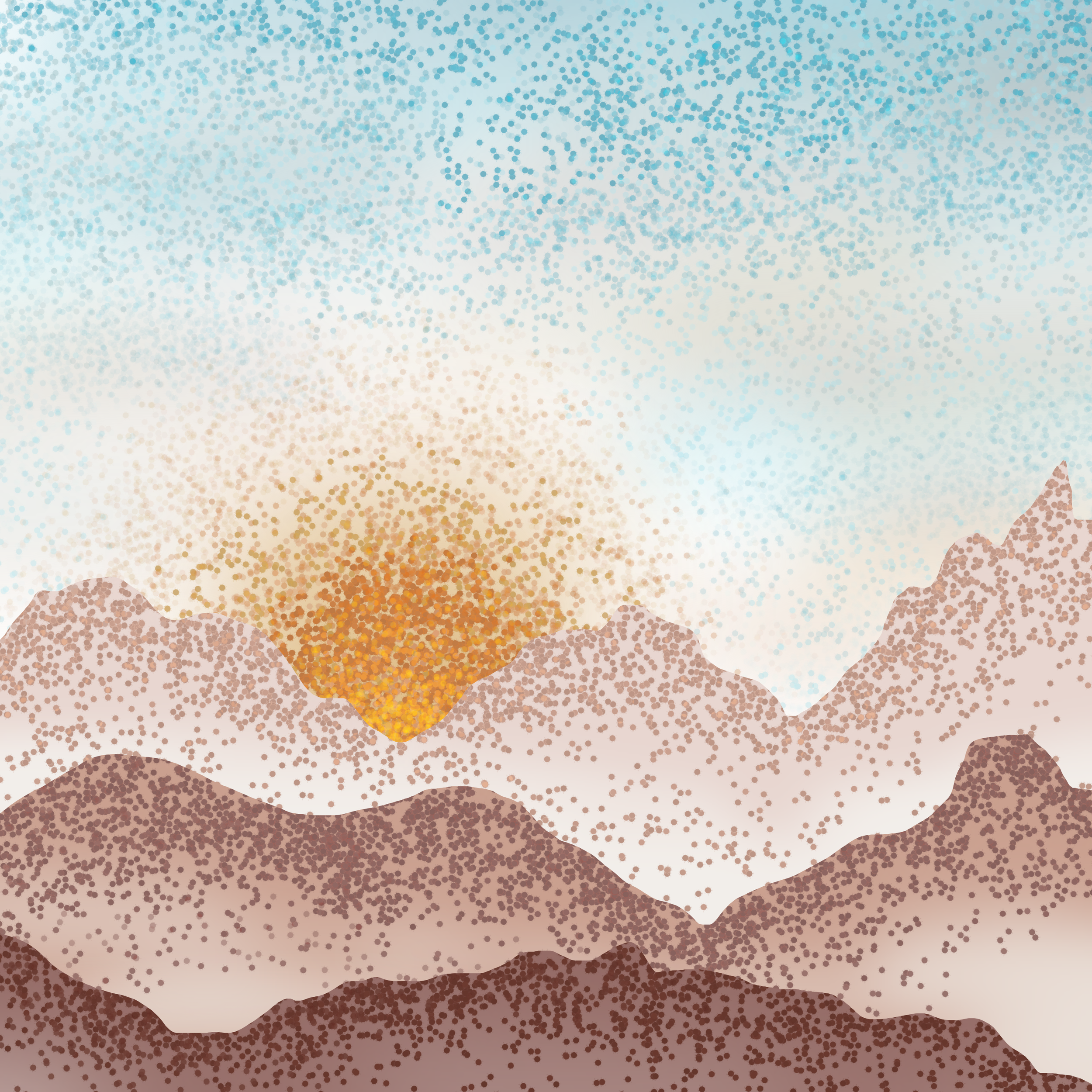 Abstract boho mountain sunrise 