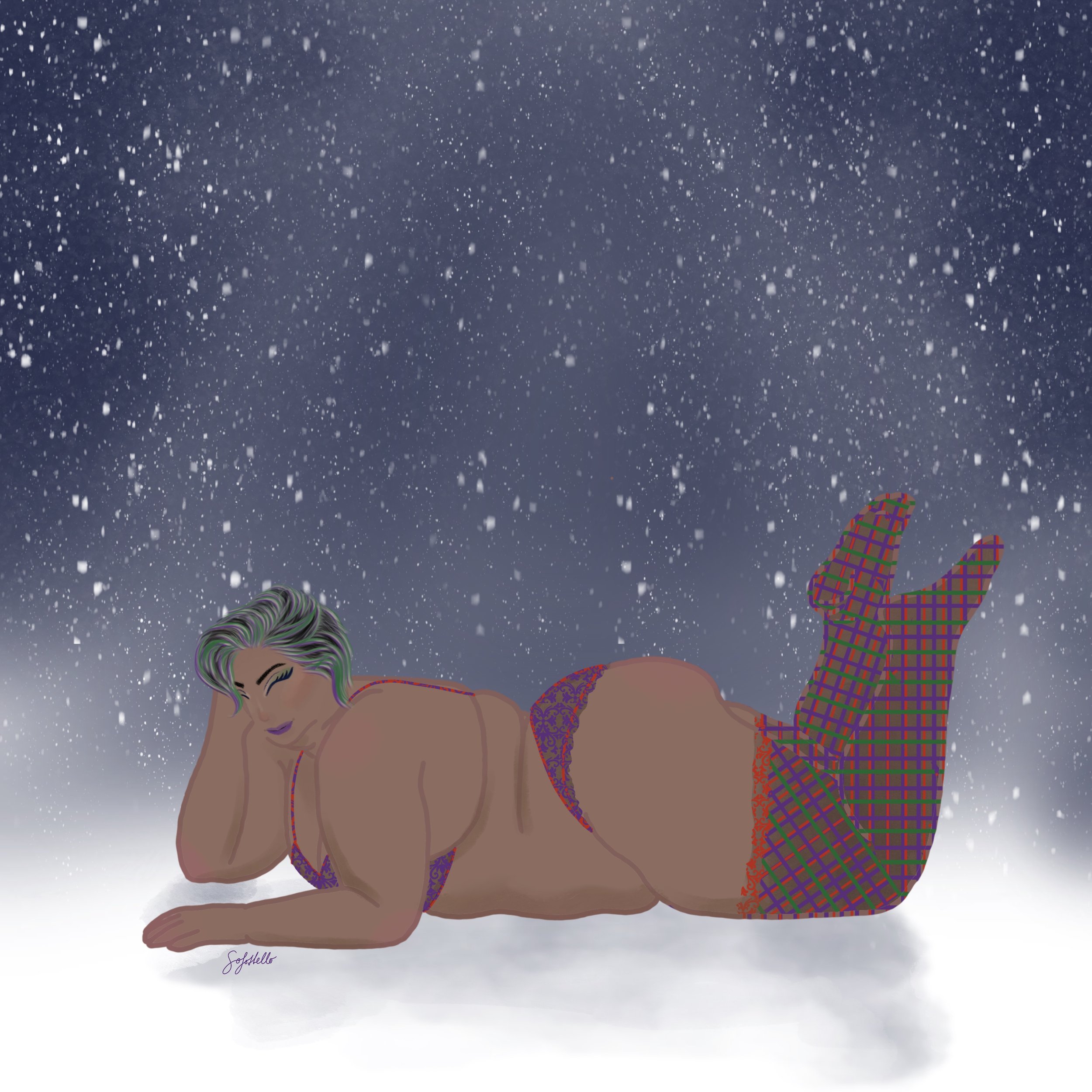 October Christmas Babe Snow