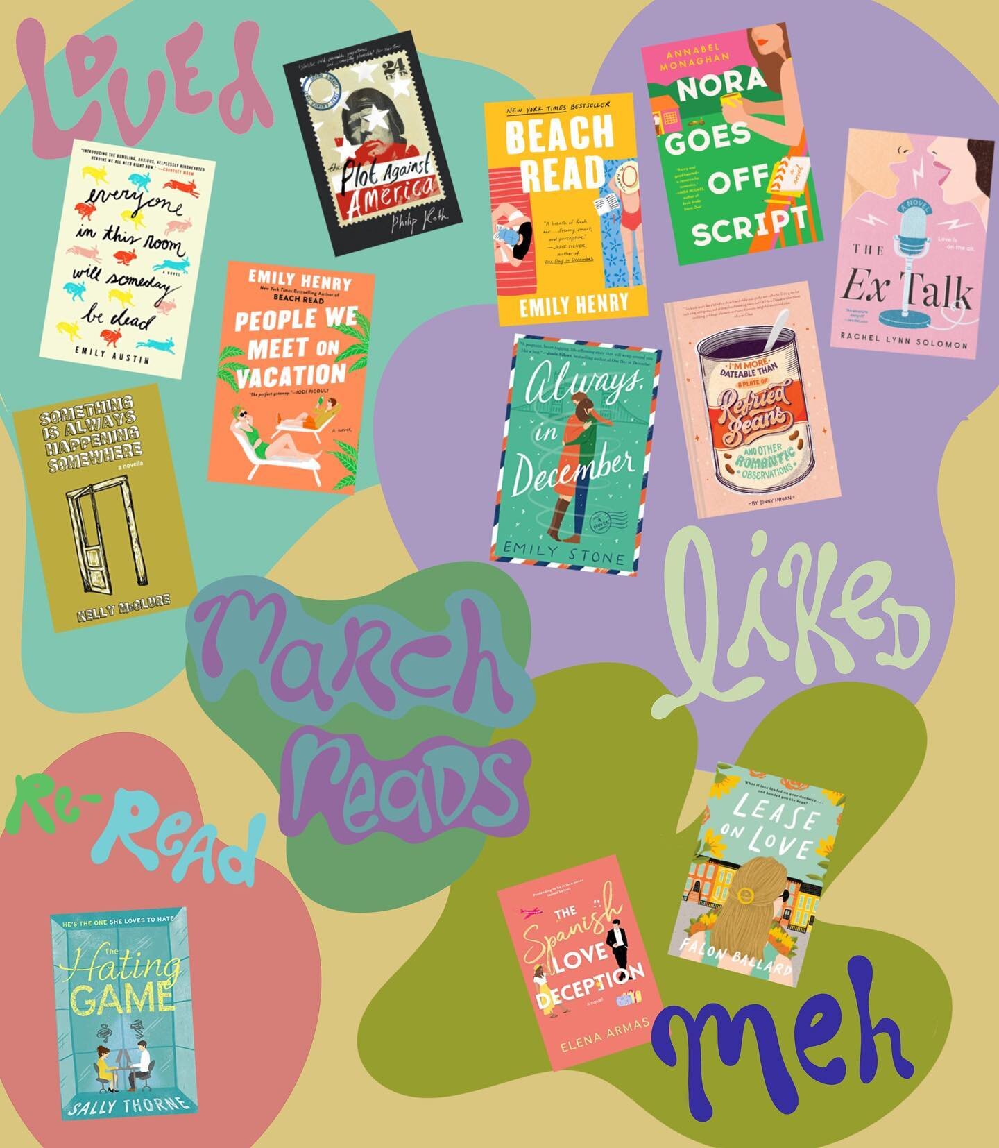Some of my March reads!!
🪷🪷🪷
Lots of good stuff this month and some stuff that I really wanted to like but just didn&rsquo;t.
💭💭💭
Have you read any of these? What did you think?