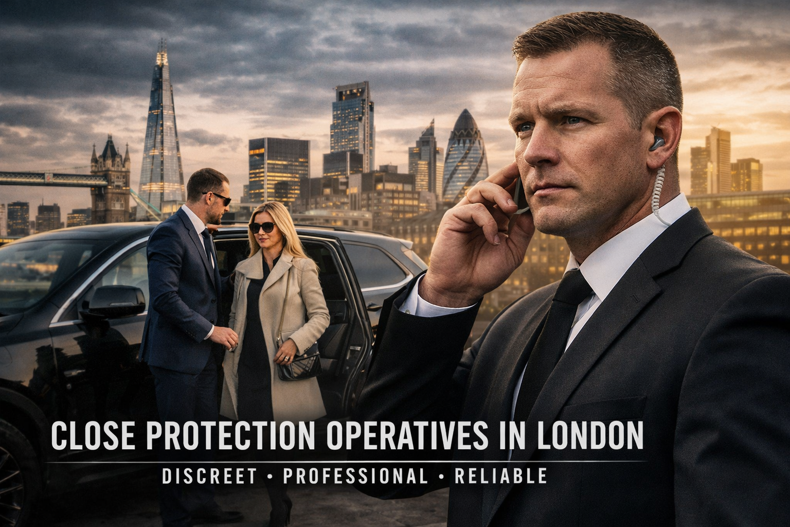 Professional close protection operatives providing discreet security services in London