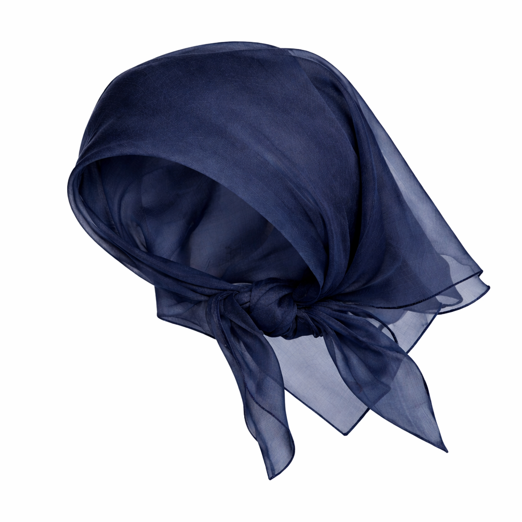 Elegant midnight blue silk scarf.png