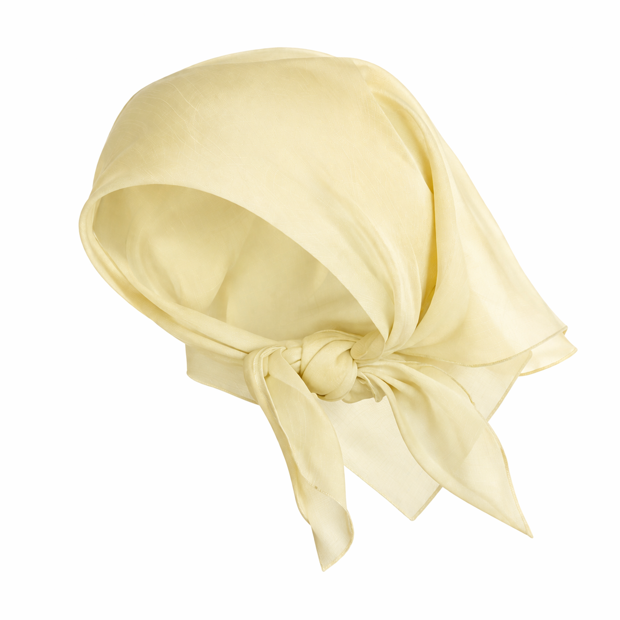 Pastel yellow chiffon scarf knot.png
