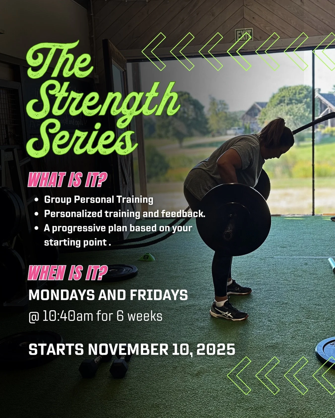 Are you ready to see real results by the middle of December? Do you want to get strong BEFORE the new year? Why wait??

The Strength Series is back - 12 sessions, 6 weeks, and just 8 spots max so you get the kind of personalized coaching that usually