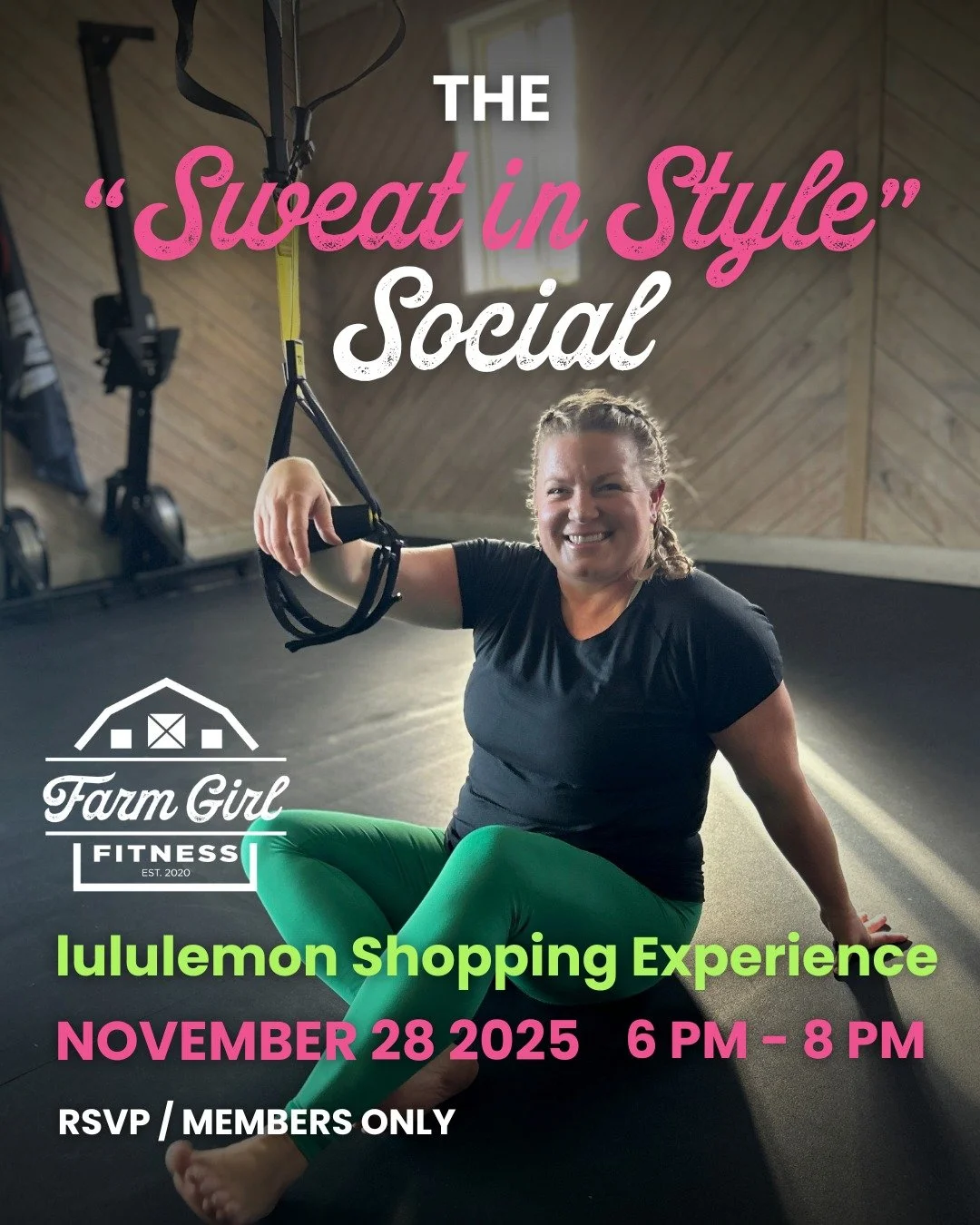 VIP Member lululemon party

Join us for an exclusive evening of shopping, special perks, and a cozy potluck with your fellow Farm Girl Fitness members! 🏋️&zwj;♀️✨ Bring a dish to share, explore our curated collection, and enjoy a night of community,