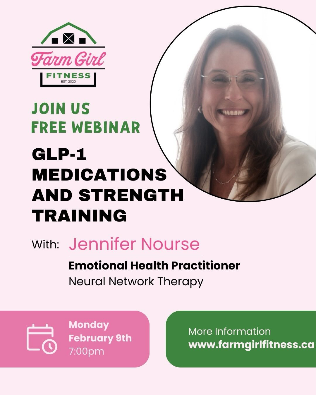 Free Live Webinar: GLP-1 Medications and Strength Training with Jennifer Nourse

Join us Monday, February 9th from 7-8:30pm to learn how GLP-1 medications can support weight management while preserving muscle and bone health. Jenn Nourse, Emotional H