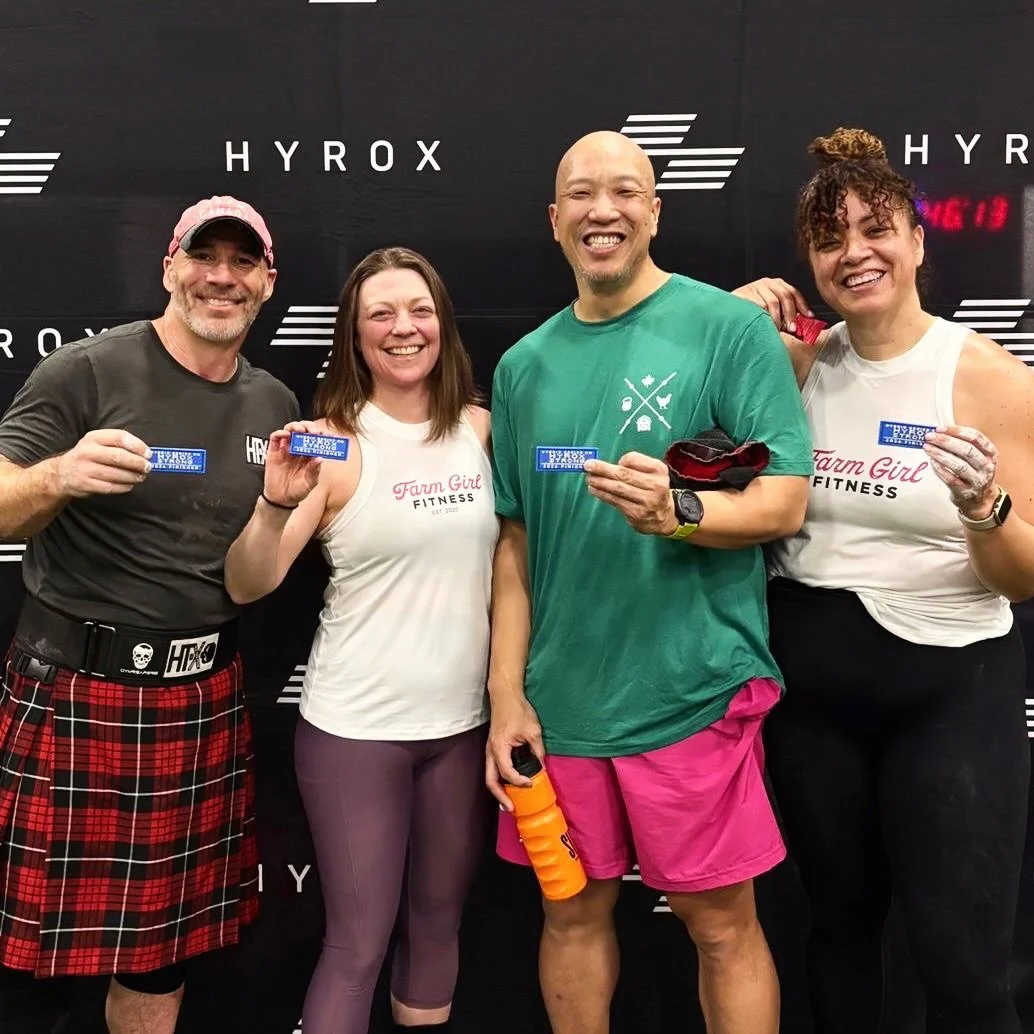 Congrats to this crazy crew of Dave, Ry, Chris and Cheryl who represented the farm at the Hyrox Strong Relay in Kitchener with @hybridserieskw 

(And a BIG thanks to Cheryl for stepping in for me when I wasn&rsquo;t able to attend last min 😘)

HYROX