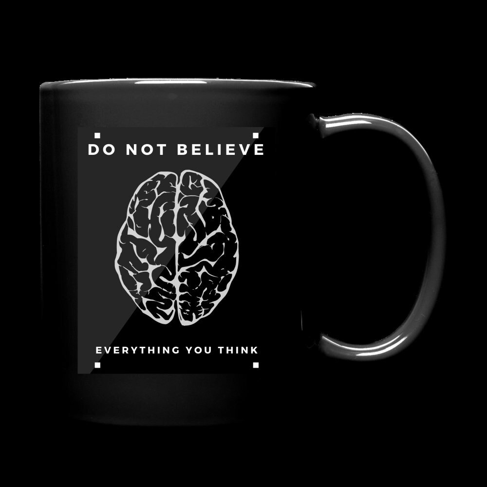 Therapy, Therapist, Counselor, Counseling Brain Coffee Mug "Don't always believe what you think"