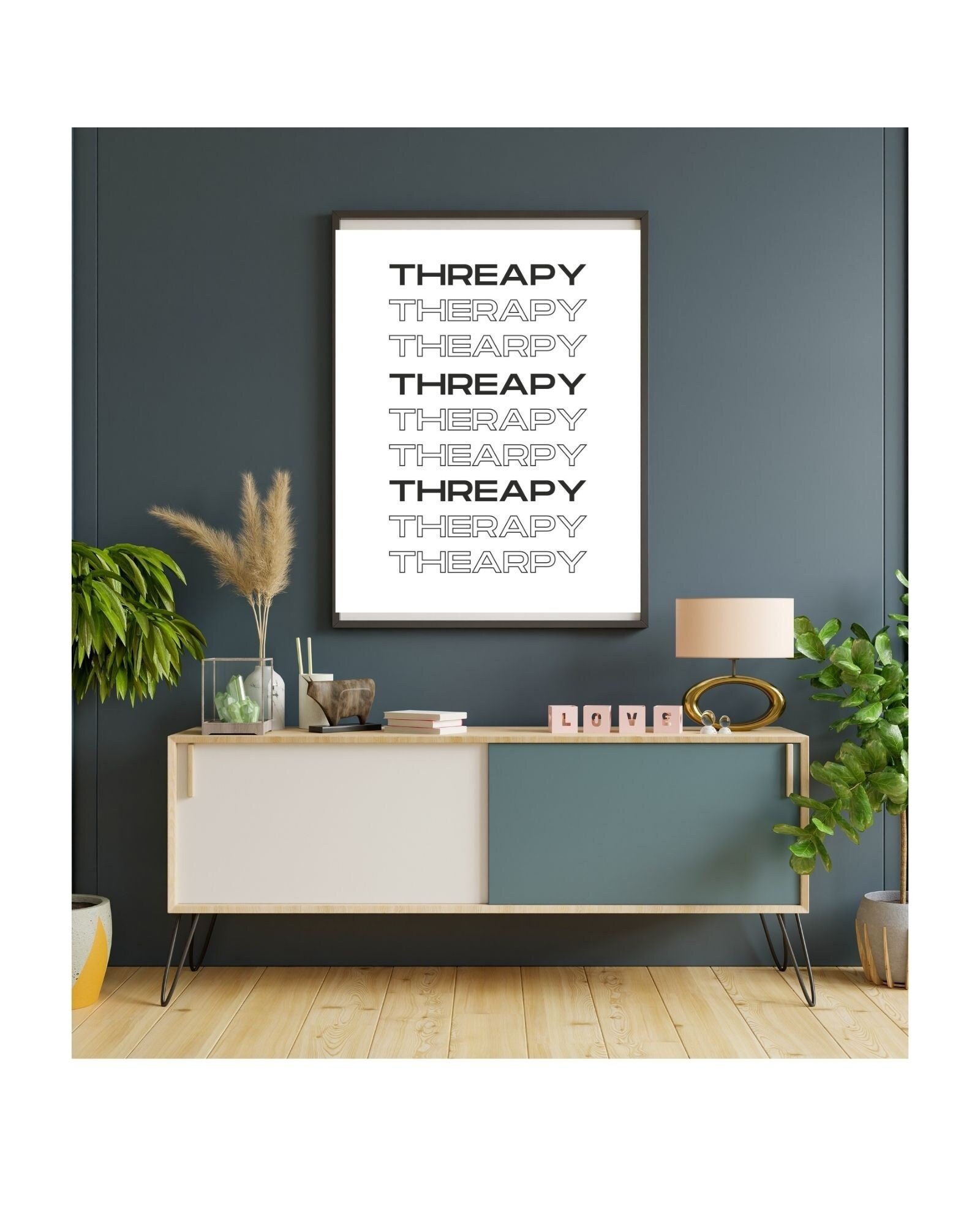 Therapy Scroll Digital Print Poster (white) Therapy/Mental Health/ Office/Wall/Room Decor, Counselor 8x10,11x14,16x20,18x24,&24x30