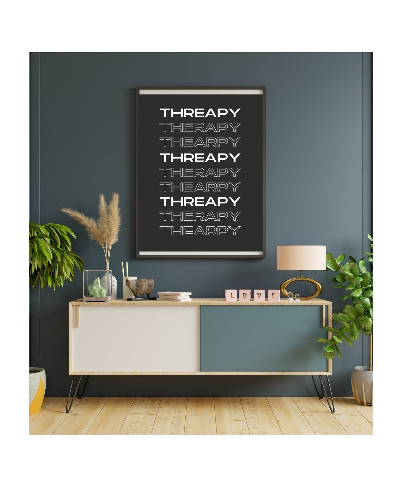 Therapy Scroll Digital Print Poster (black) Therapy/Mental Health/ Office/Wall/Room Decor, Counselor 8x10,11x14,16x20,18x24,&24x30