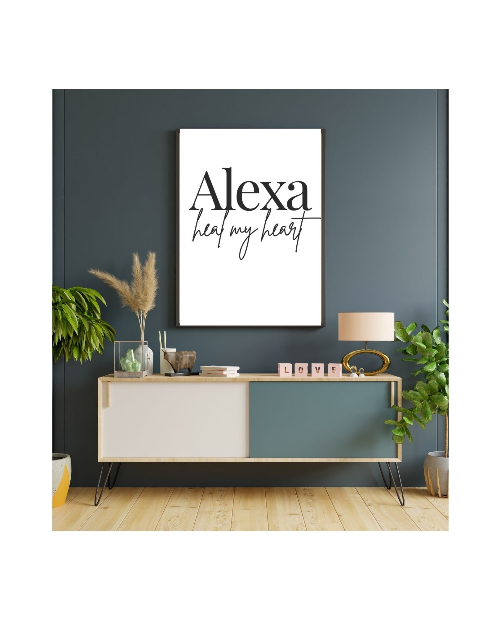 Alexa Heal My Heart Digital Print Poster (white), Therapy/Mental Health/ Office/Wall/Room Decor,Counselor 8x10,11x14,16x20,18x24,&24x30