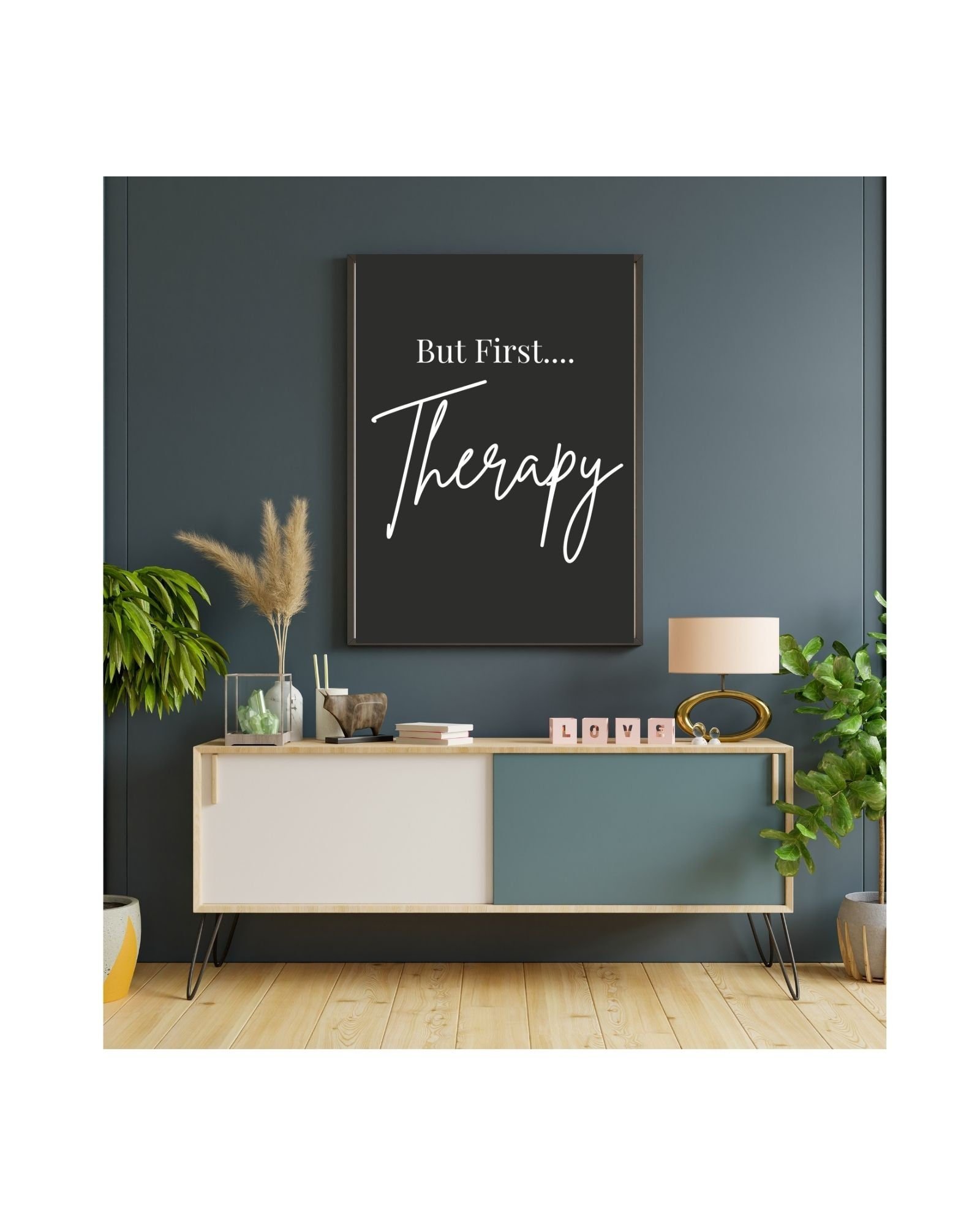 But First Therapy Digital Print Poster (black), Therapy/Mental Health/Office/Humor/Wall/Room Decor, Counselor 8x10,11x14,16x20,18x24,&24x30