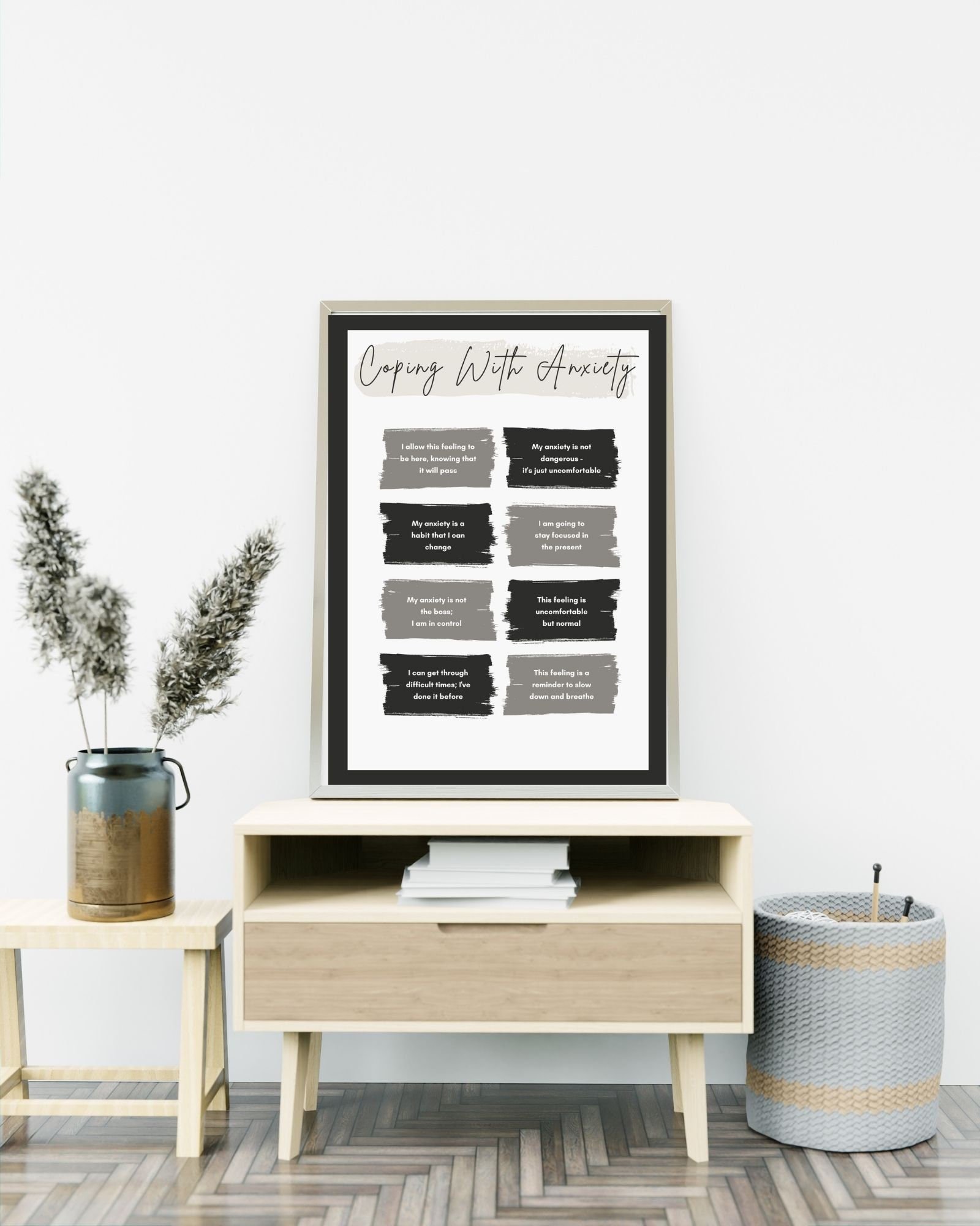Coping Skills For Anxiety Digital Print Poster, Therapy/Mental Health/ Office/Wall/Room Decor,Counselor 8x10,11x14,16x20,18x24,&24x30