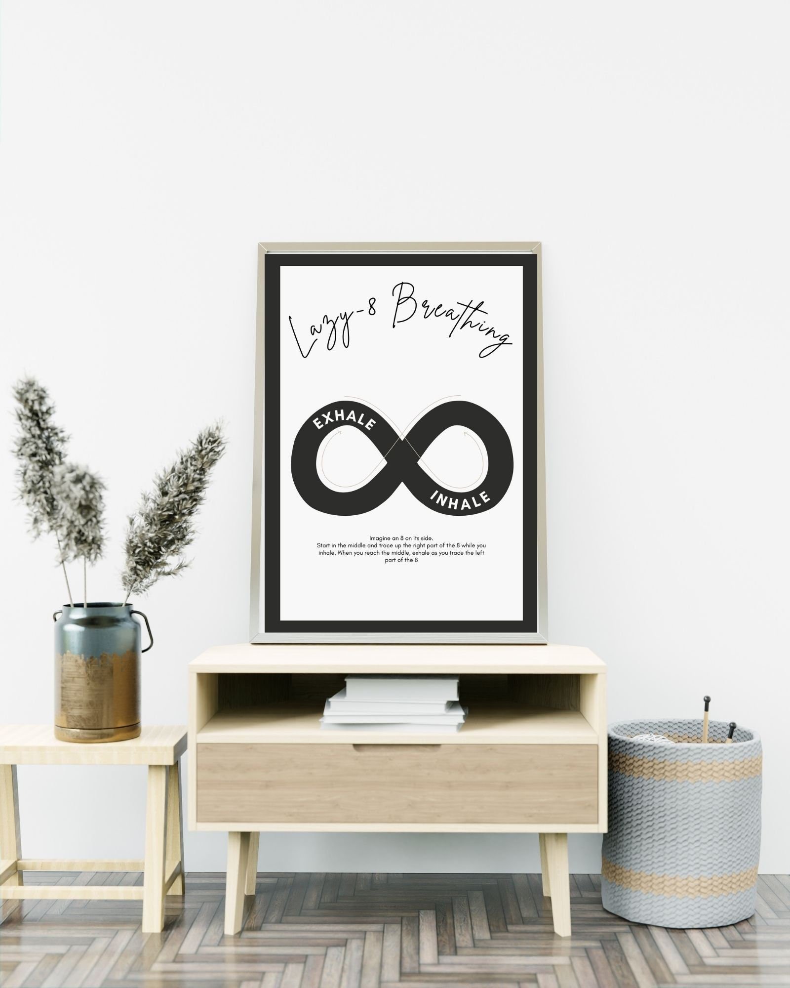 Lazy 8 Breathing Technique Digital Print Poster, Therapy/Mental Health/ Office/Wall/Room Decor,Counselor 8x10,11x14,16x20,18x24,&24x30