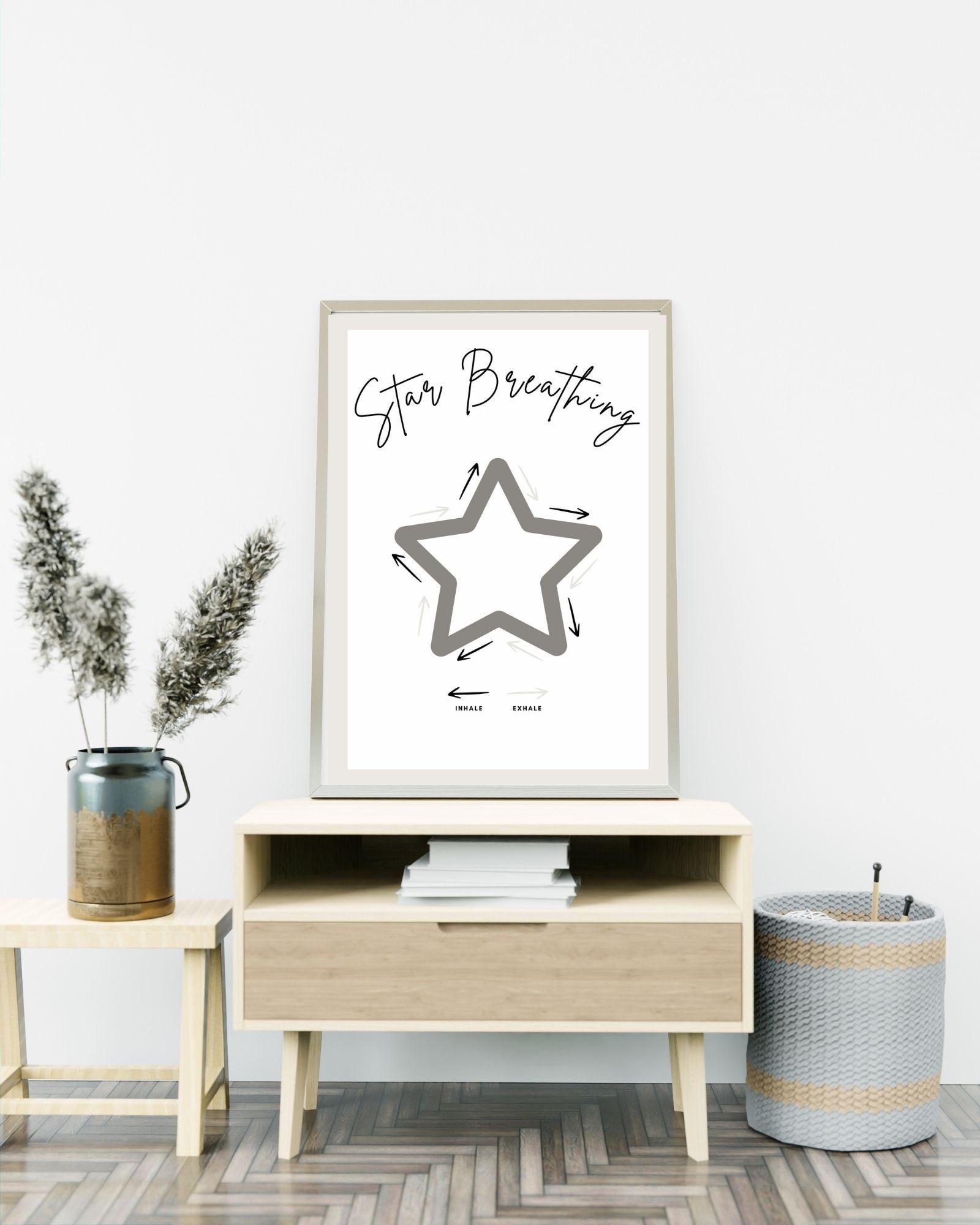 Star Breathing Technique Digital Print Poster, Therapy/Mental Health/ Office/Wall/Room Decor,Counselor 8x10,11x14,16x20,18x24,&24x30