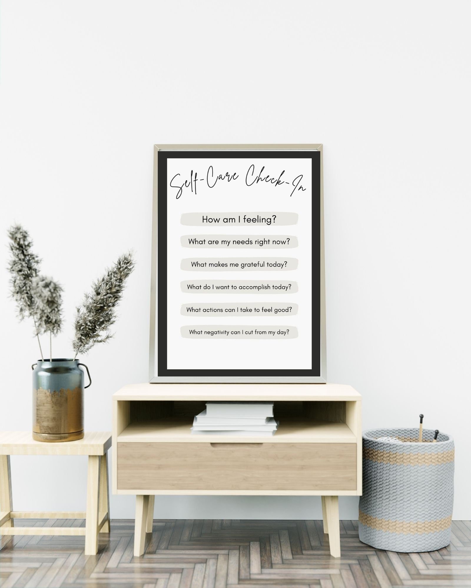 Self Care Check In Mental Health Digital Print Poster, Therapy/Mental Health/ Office/Wall/Room Decor,Counselor 8x10,11x14,16x20,18x24,&24x30