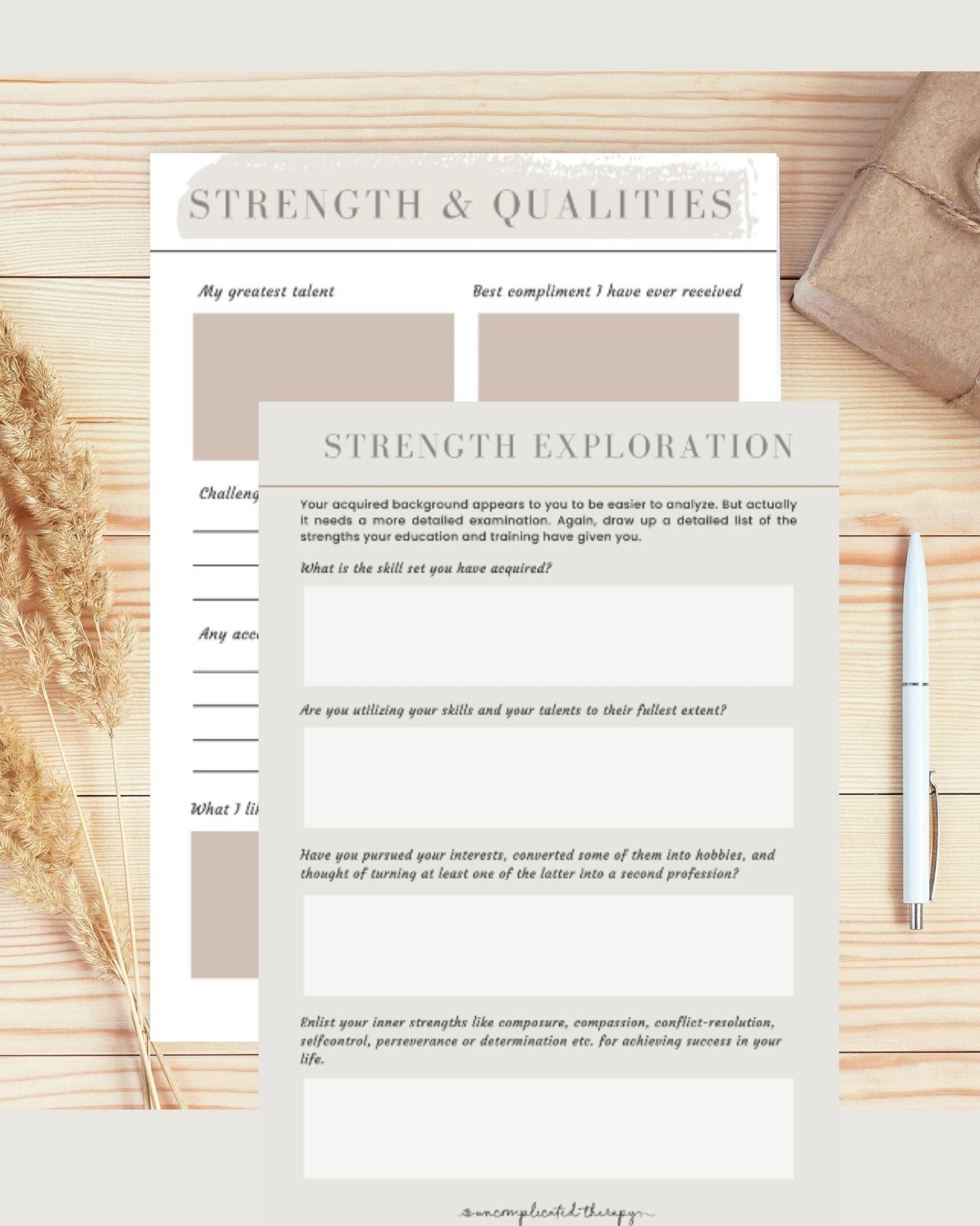 Strengths and Qualities Exploration Worksheets (2) For Therapists, Counselors, and Coaches