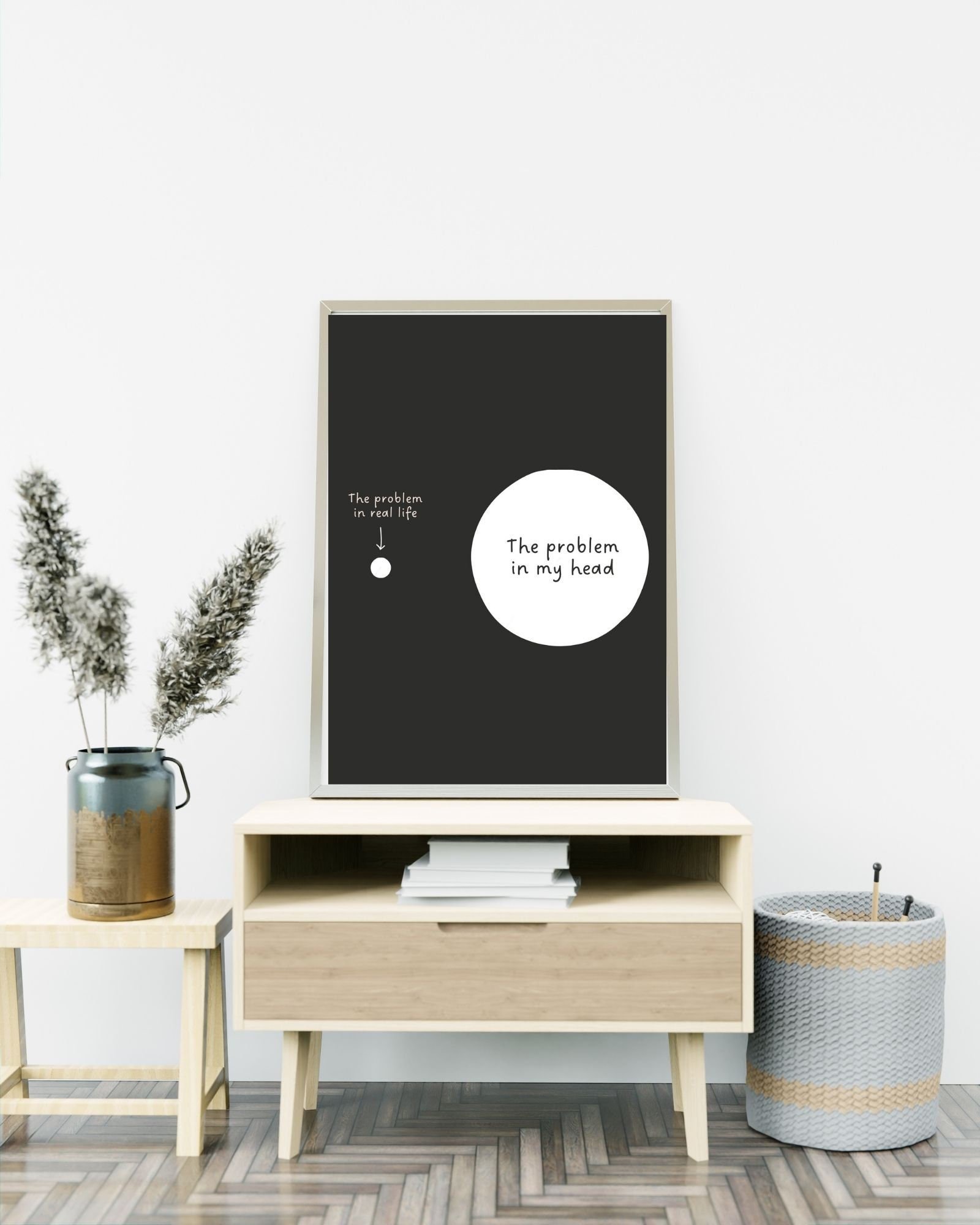 Problem VS Problem In My Head Digital Print Poster, Therapy/ Mental Health Poster, Office/Wall/Room Decor, Counselor 5 Different Sizes